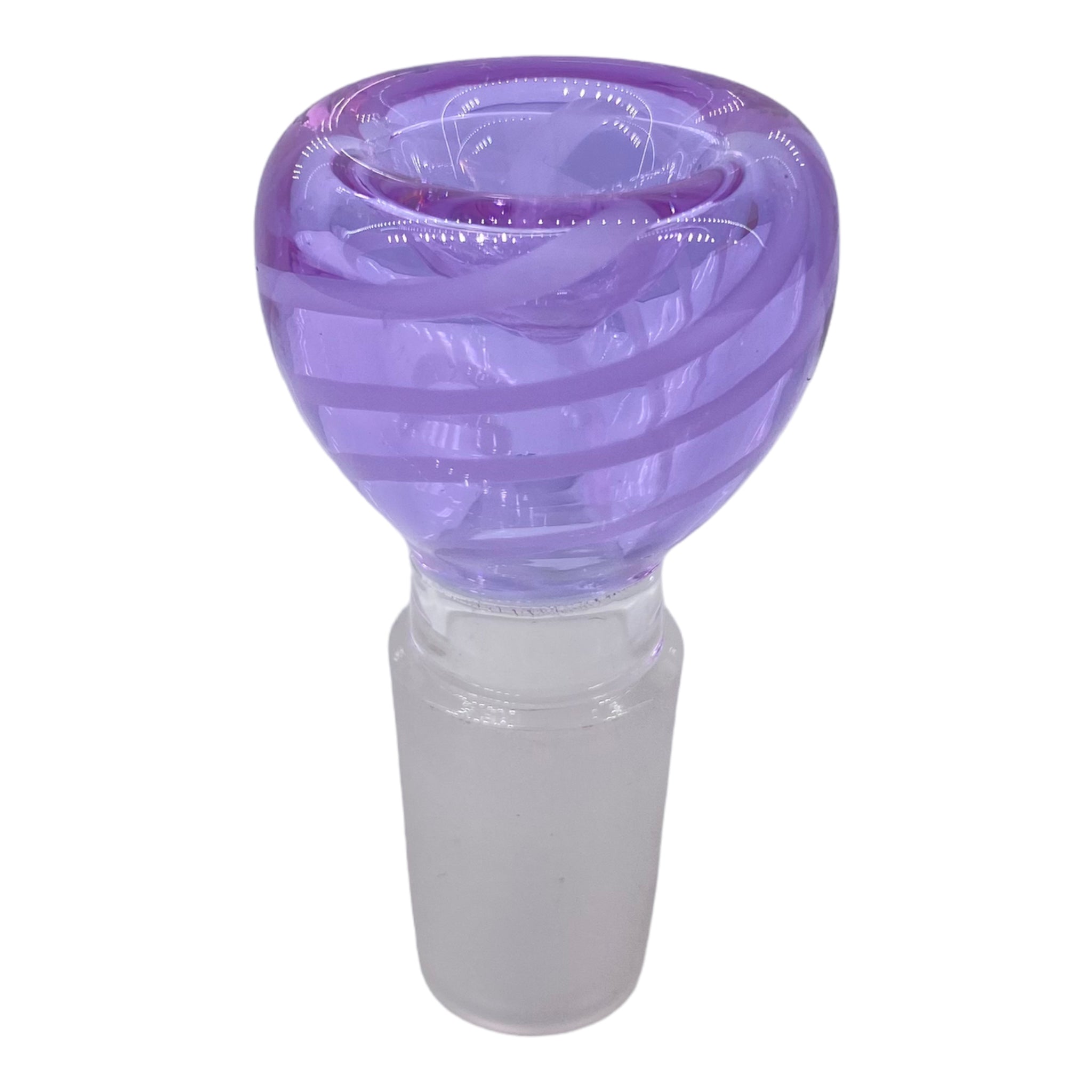 18mm Flower Bowl - Purple With White Twirl Basic Bubble Bong Bowl Piece