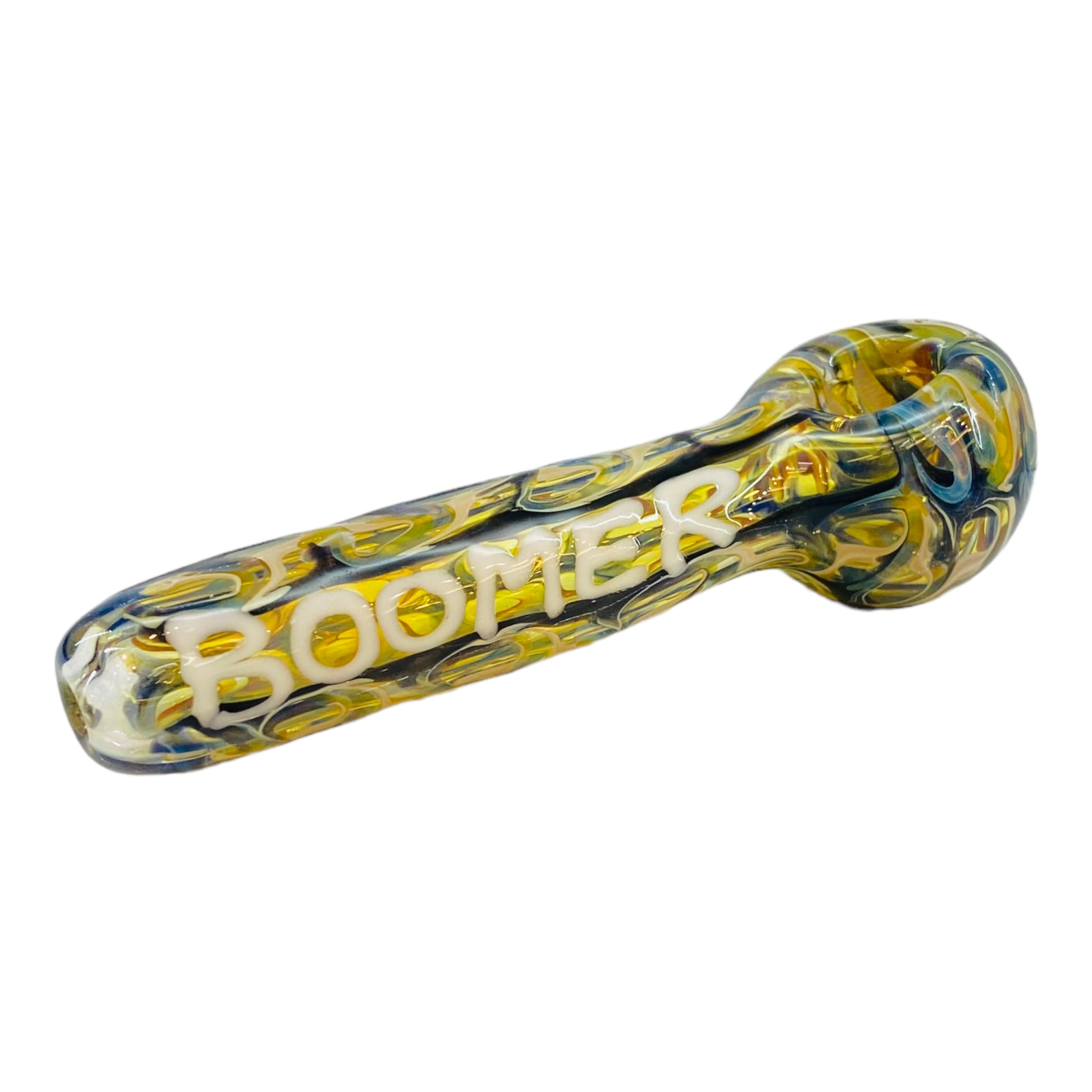 Glass Hand Pipe With Boomer On Side