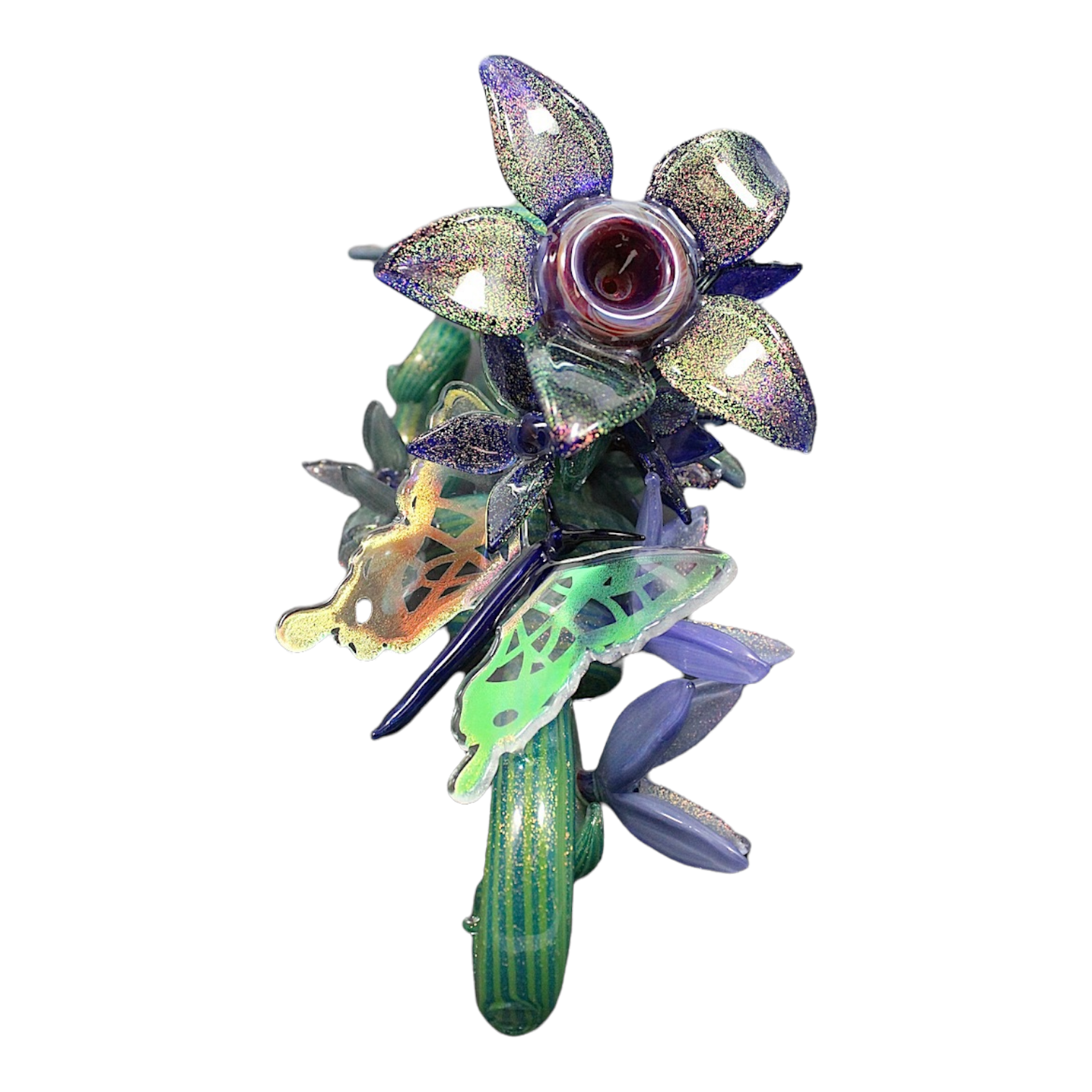 Darby Holm - The Death Flower- Cactus Dichro Butterfly Push Bubbler
