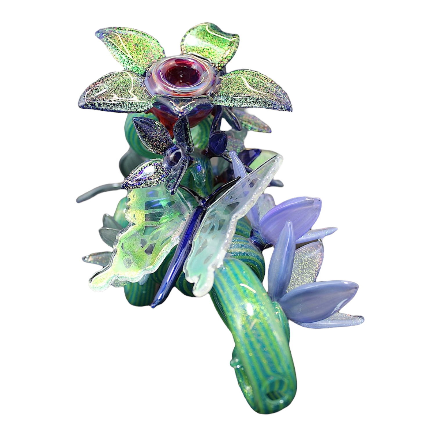 Darby Holm - The Death Flower- Cactus Dichro Butterfly Push Bubbler