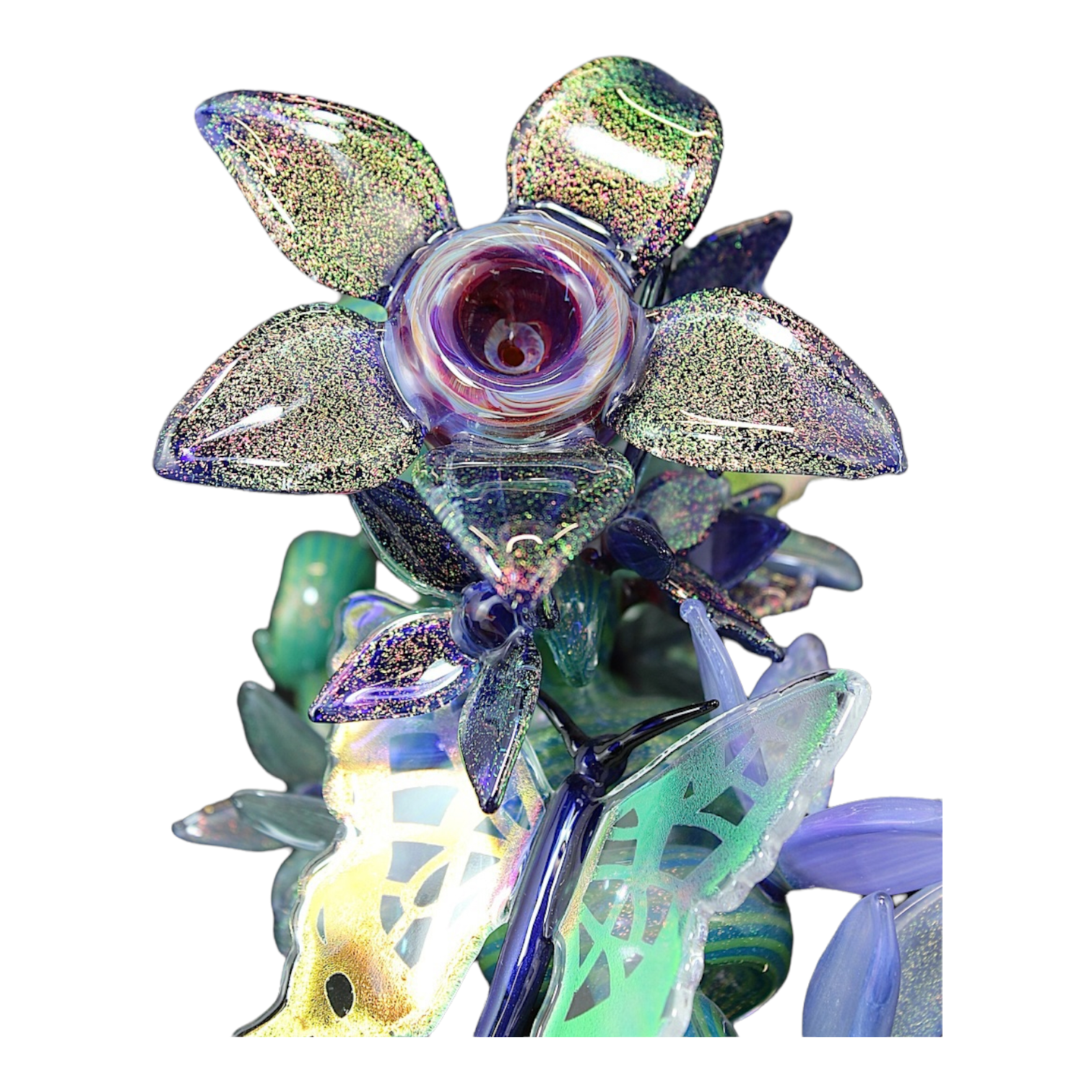 Darby Holm - The Death Flower- Cactus Dichro Butterfly Push Bubbler