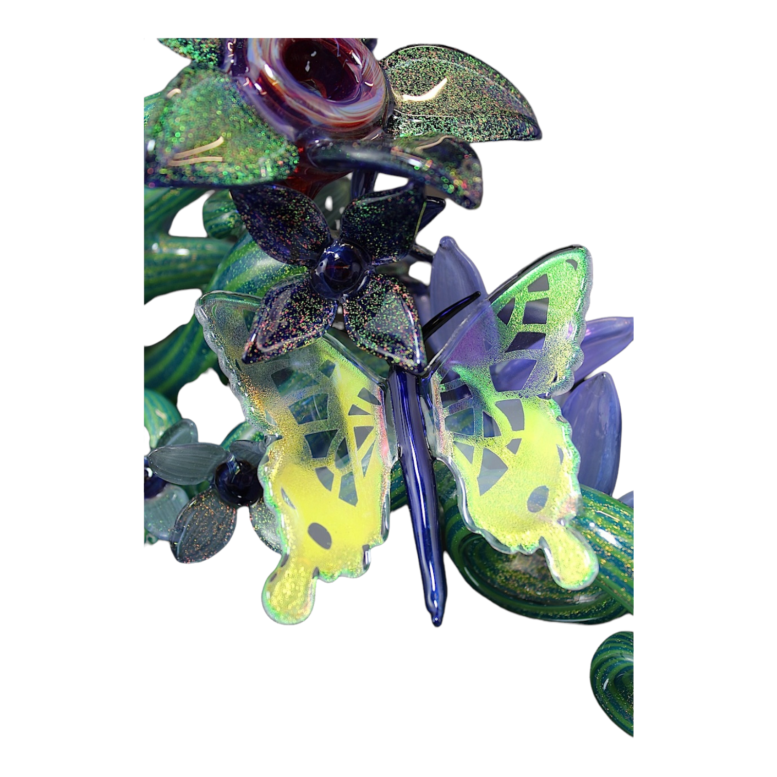 Darby Holm - The Death Flower- Cactus Dichro Butterfly Push Bubbler