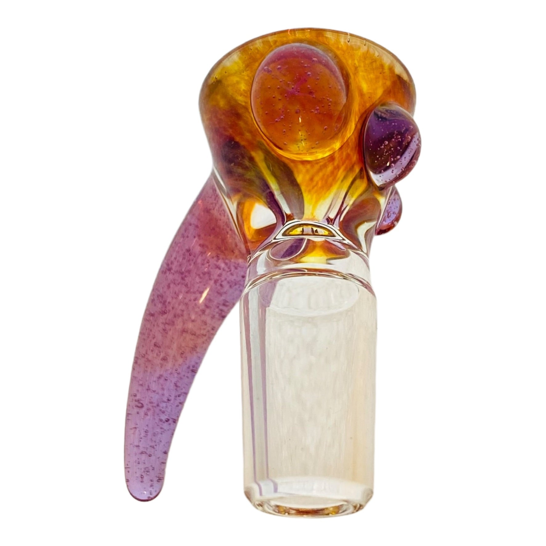 Arko Glass - 14mm Bowl Amber Frit With Purple Handle