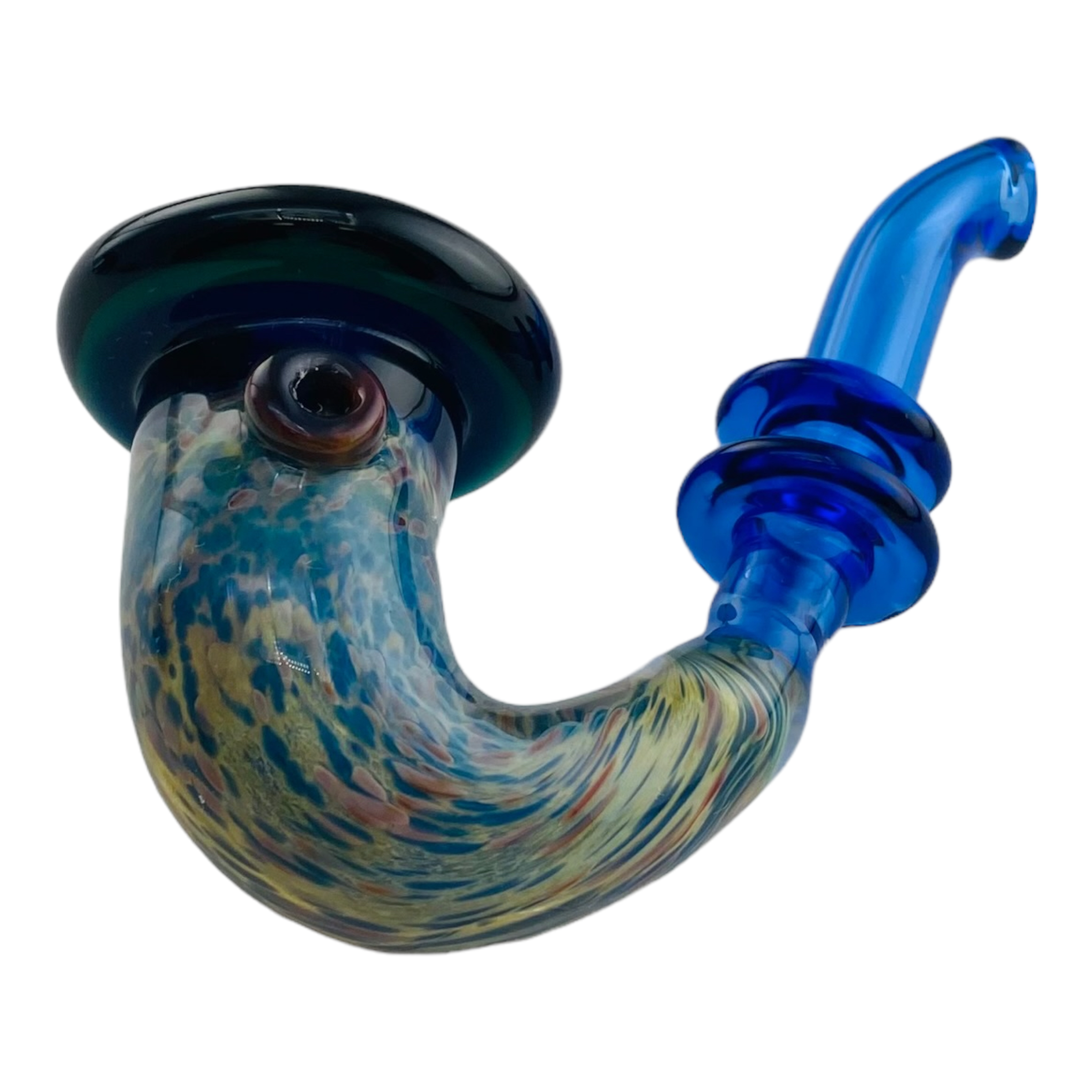 Xen Art Glass - Blue With Mystic Frit Glass Sherlock
