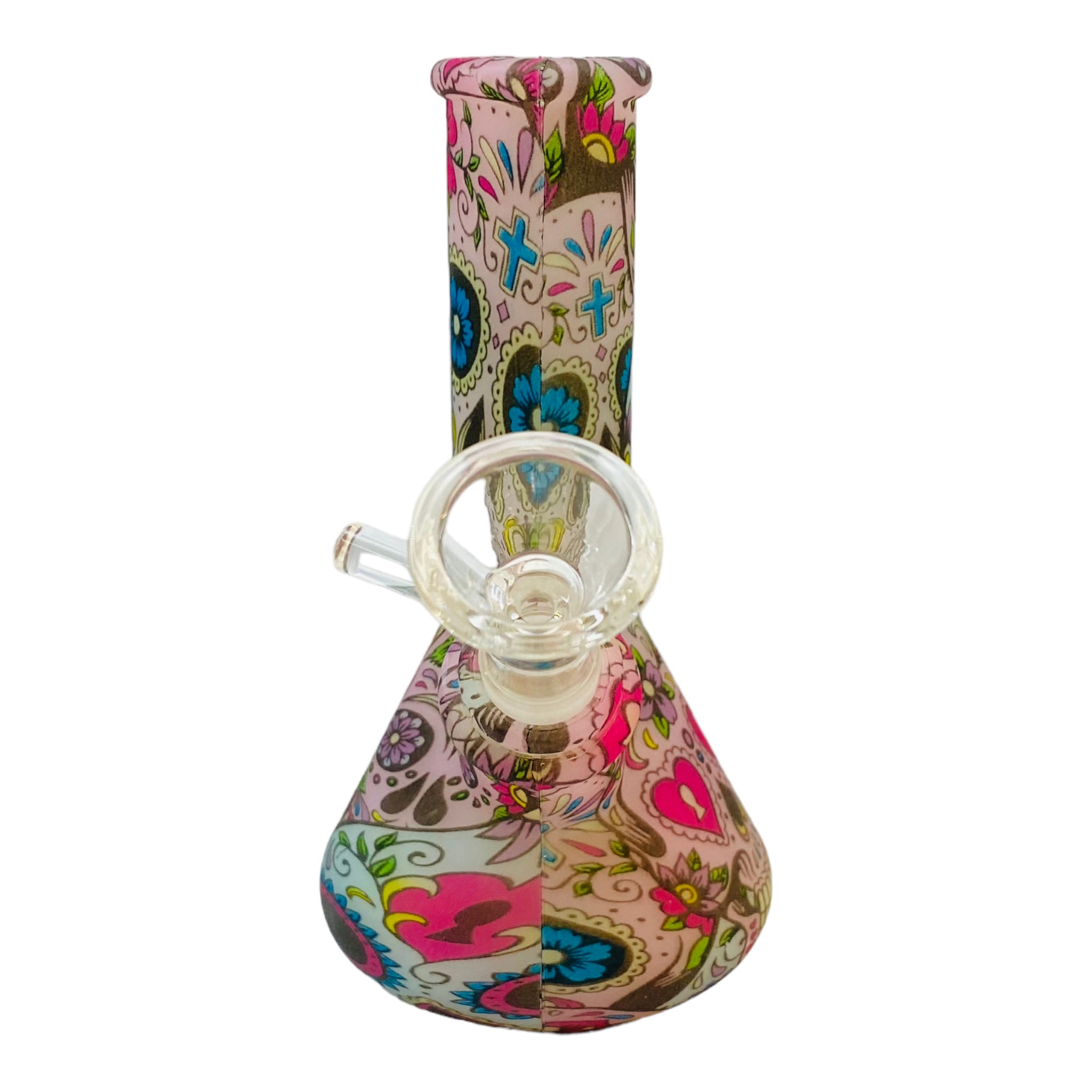 5 Inch Mini Silicone Bong With Dia De Los Muertos Or Day Of The Dead