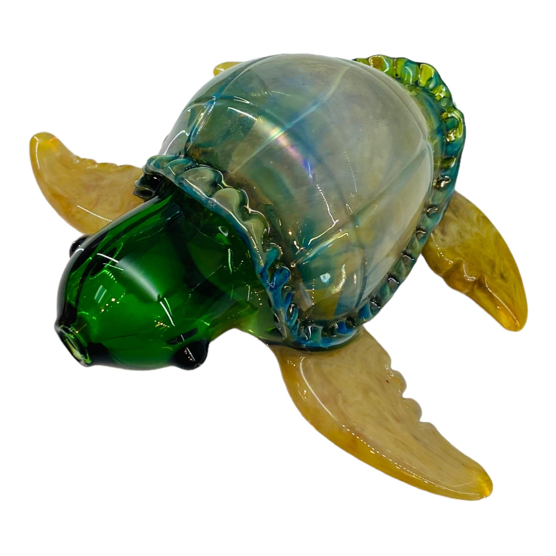 Daniels Glass Art - Glass Sea Turtle Smoking Hand Pipe