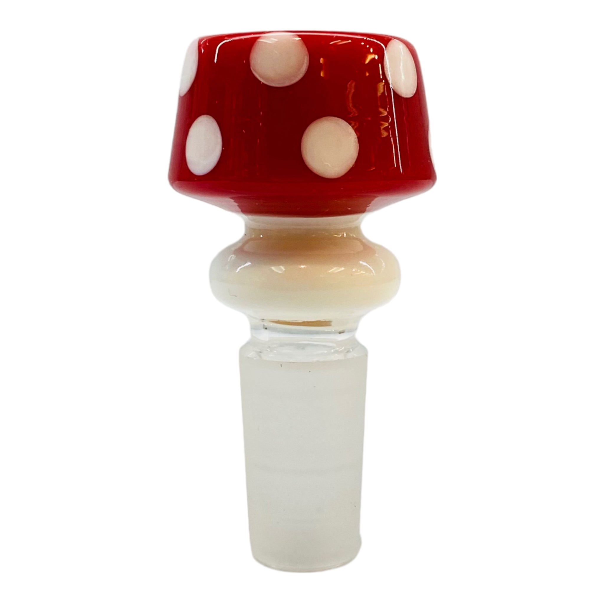 14mm Flower Bowl - Mushroom Cap Bong Bowl Piece - Red And White
