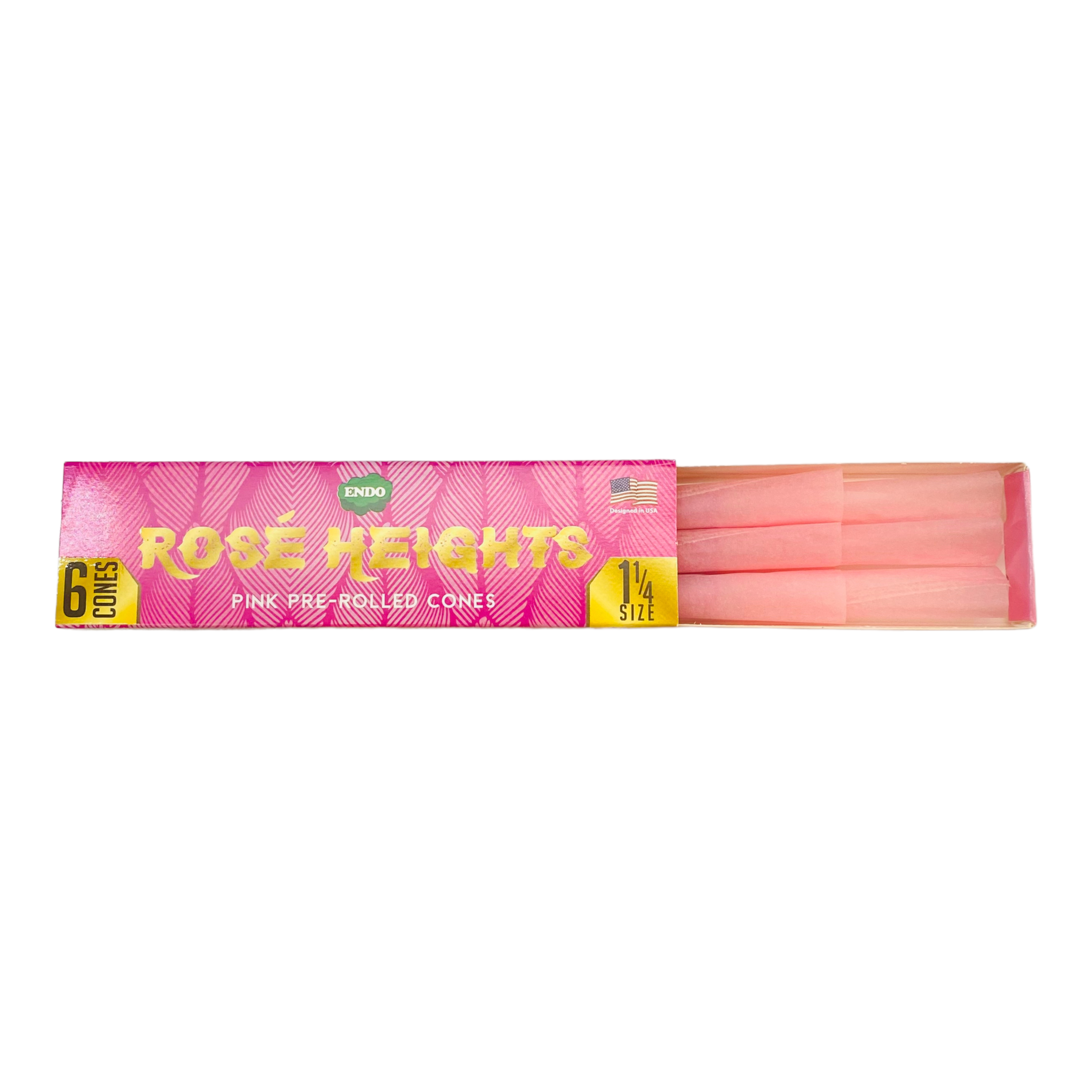 Rose Heights - Pink Pre Rolled Cones - 1 1/4 Size - 2 Packs