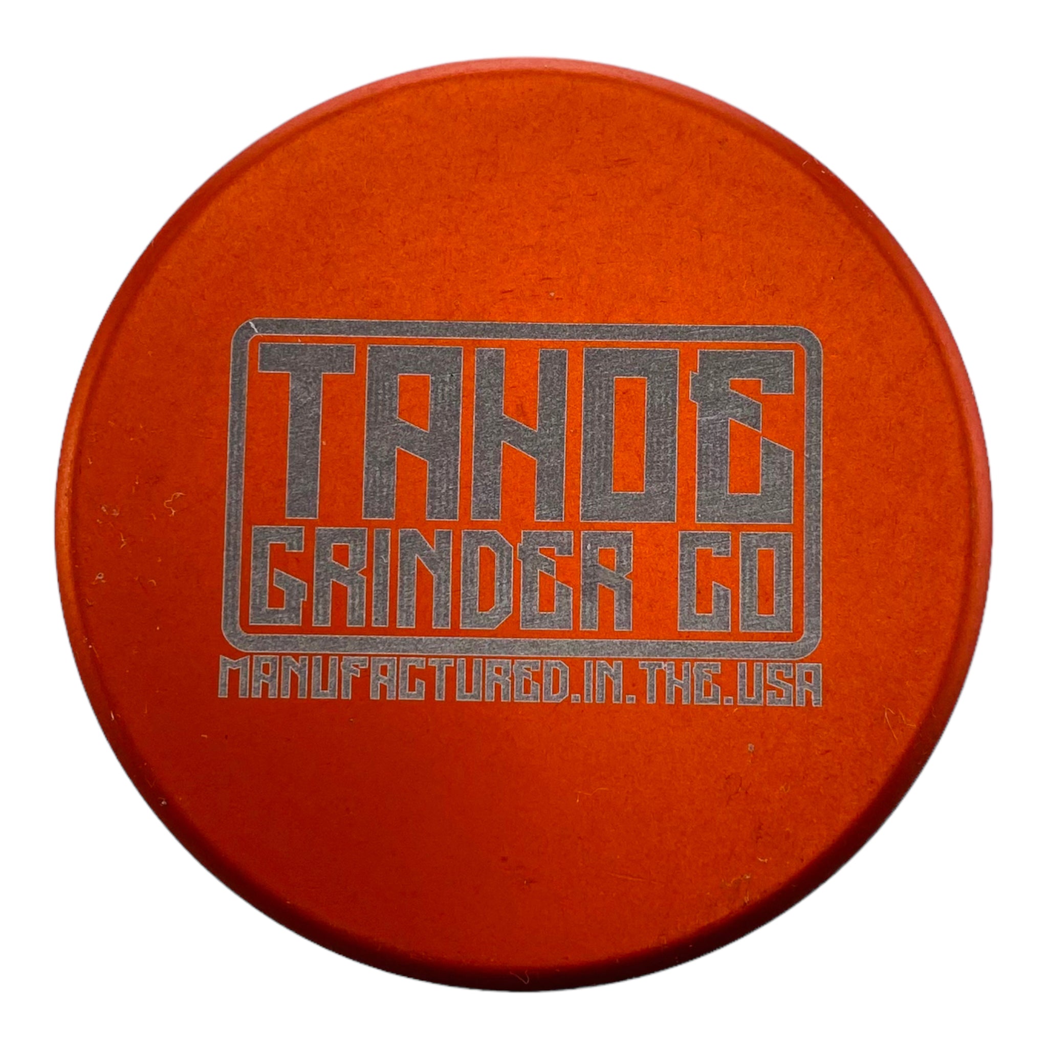 Tahoe Grinders - Orange Anodized Aluminum Large Two Piece Herb Grinder With Sacred Geometry