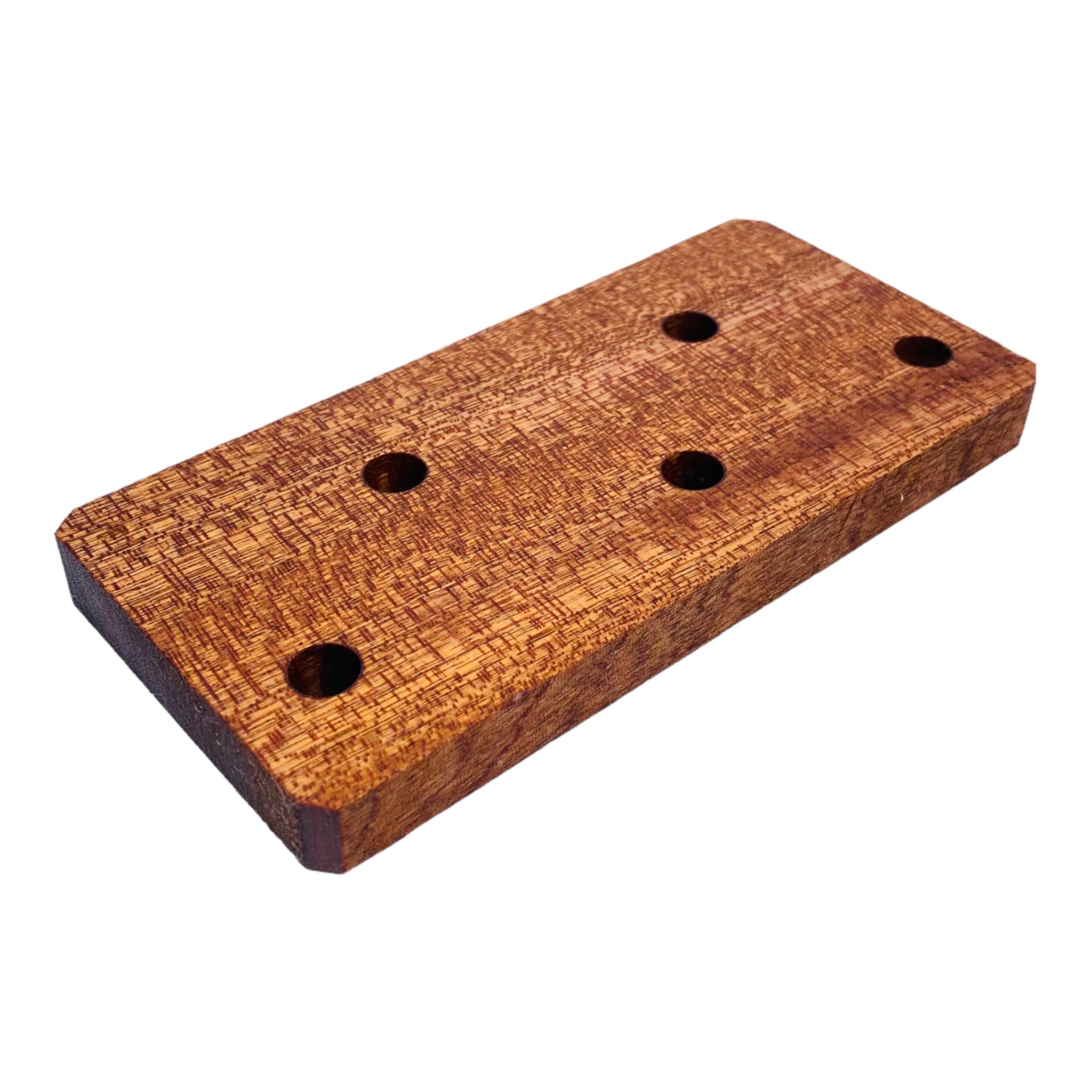 5 Hole Wood Display Stand Holder For 10mm Bong Bowl Pieces Or Quartz Bangers - Mahogany