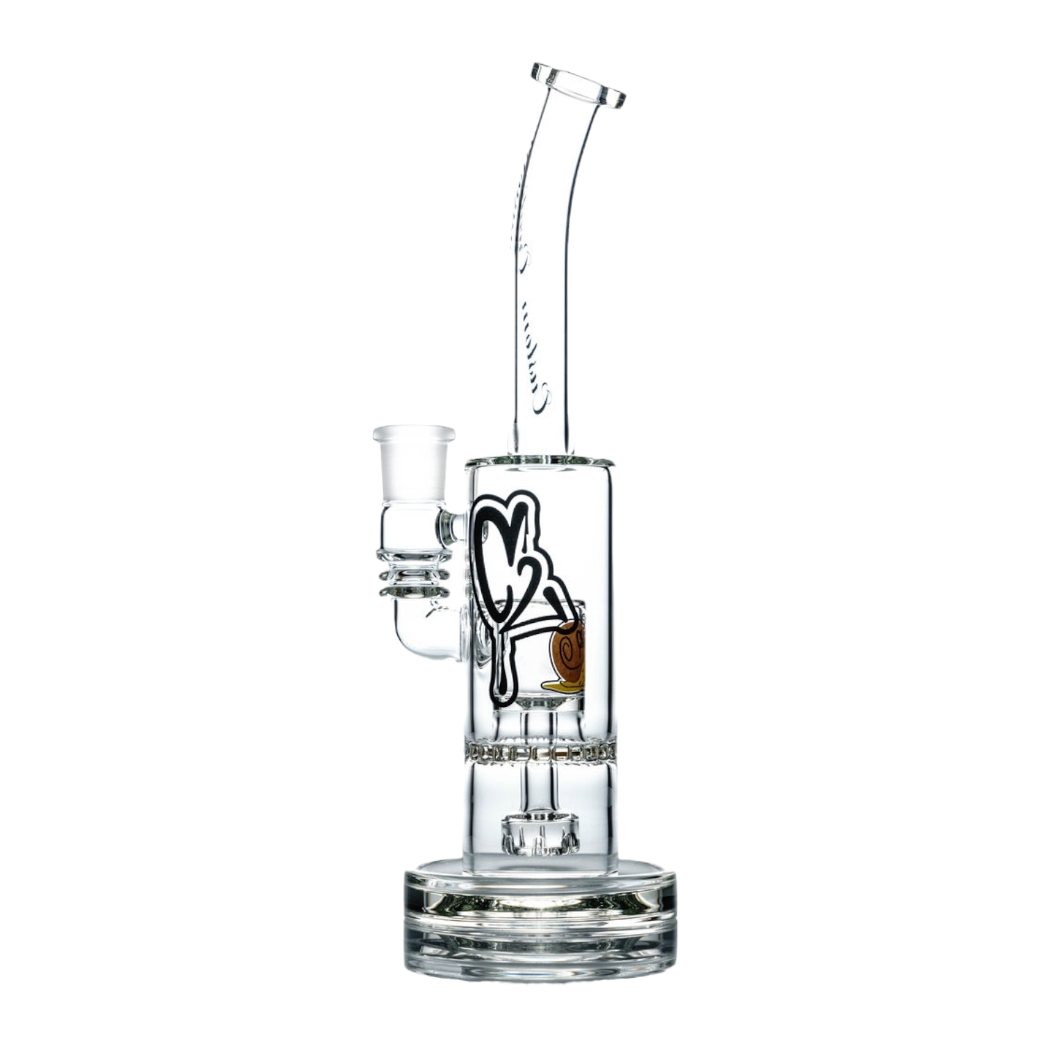 Tall Clear C2 Custom Creations Mini Oil Rig With Showerhead & Ratchet Percs