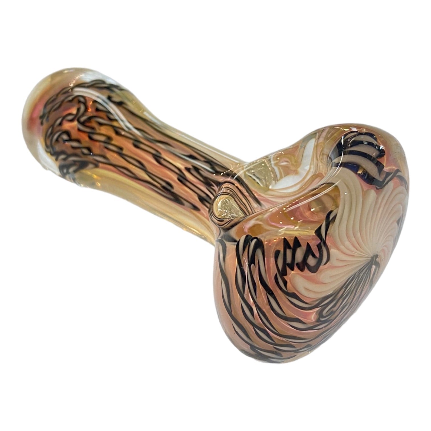 Talent Glass Works - Pink And Black Cane Twist Spoon