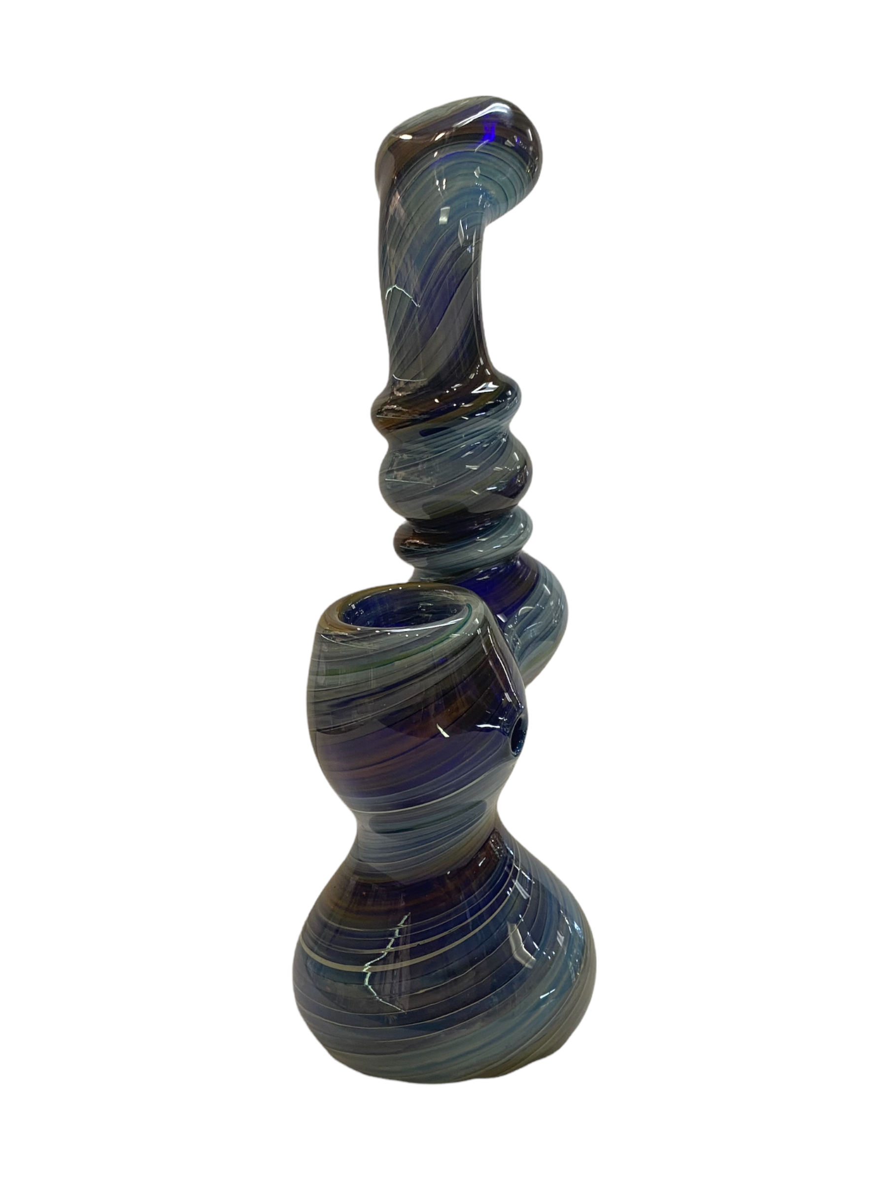 Medium Fume Twist Stand Up Glass Bubbler