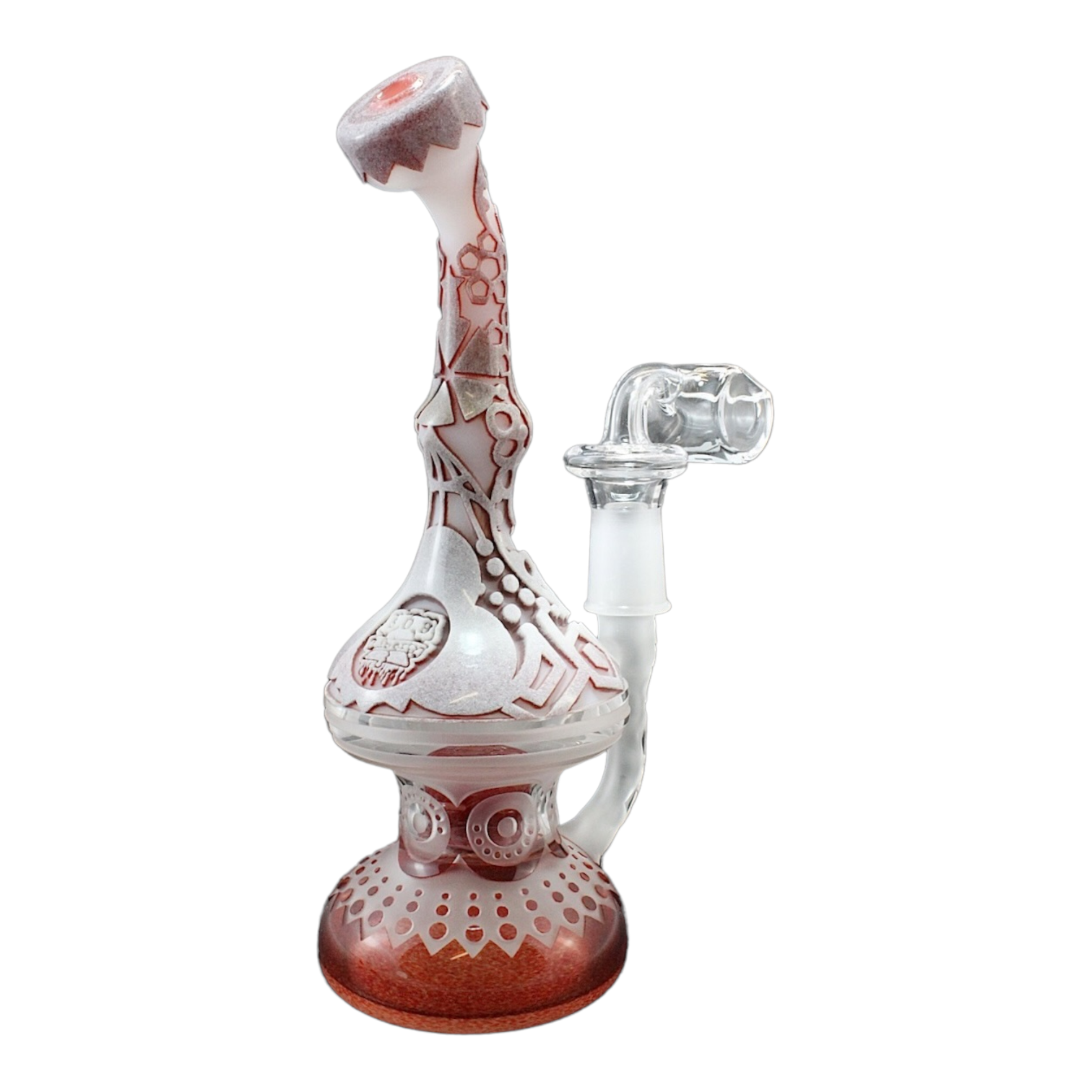 Deep Sandblasted Carve G;ass Dab Rig Custom Made By Liberty 503 Glass
