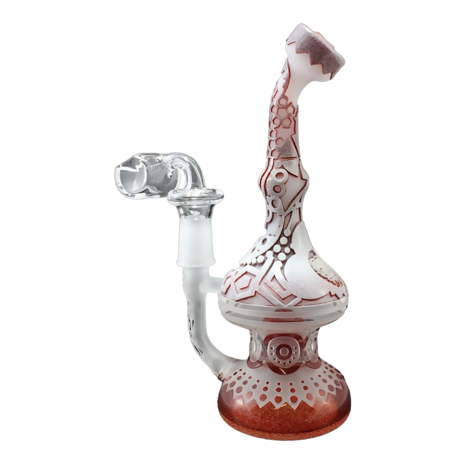 Deep Sandblasted Carve G;ass Dab Rig Custom Made By Liberty 503 Glass