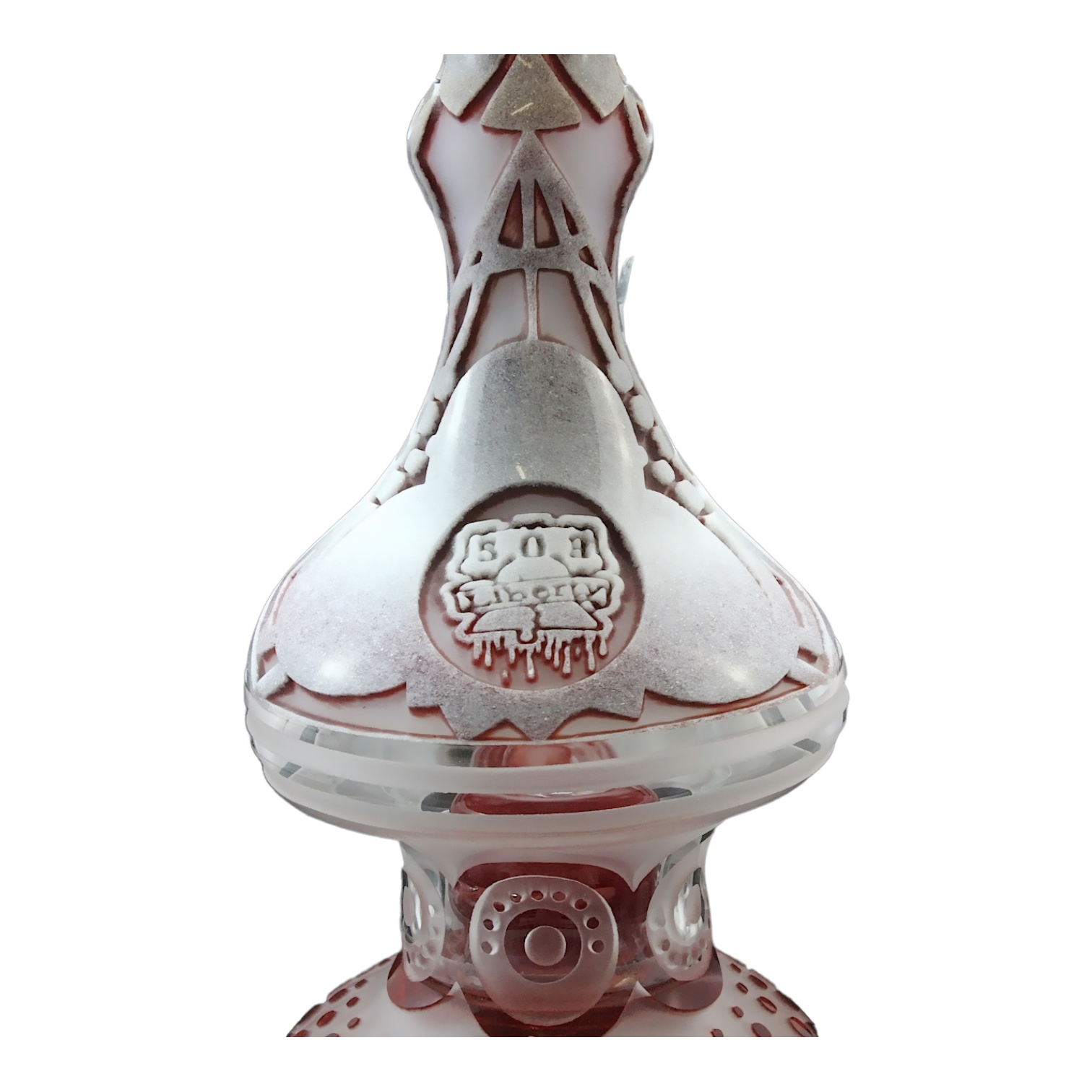 Deep Sandblasted Carve G;ass Dab Rig Custom Made By Liberty 503 Glass