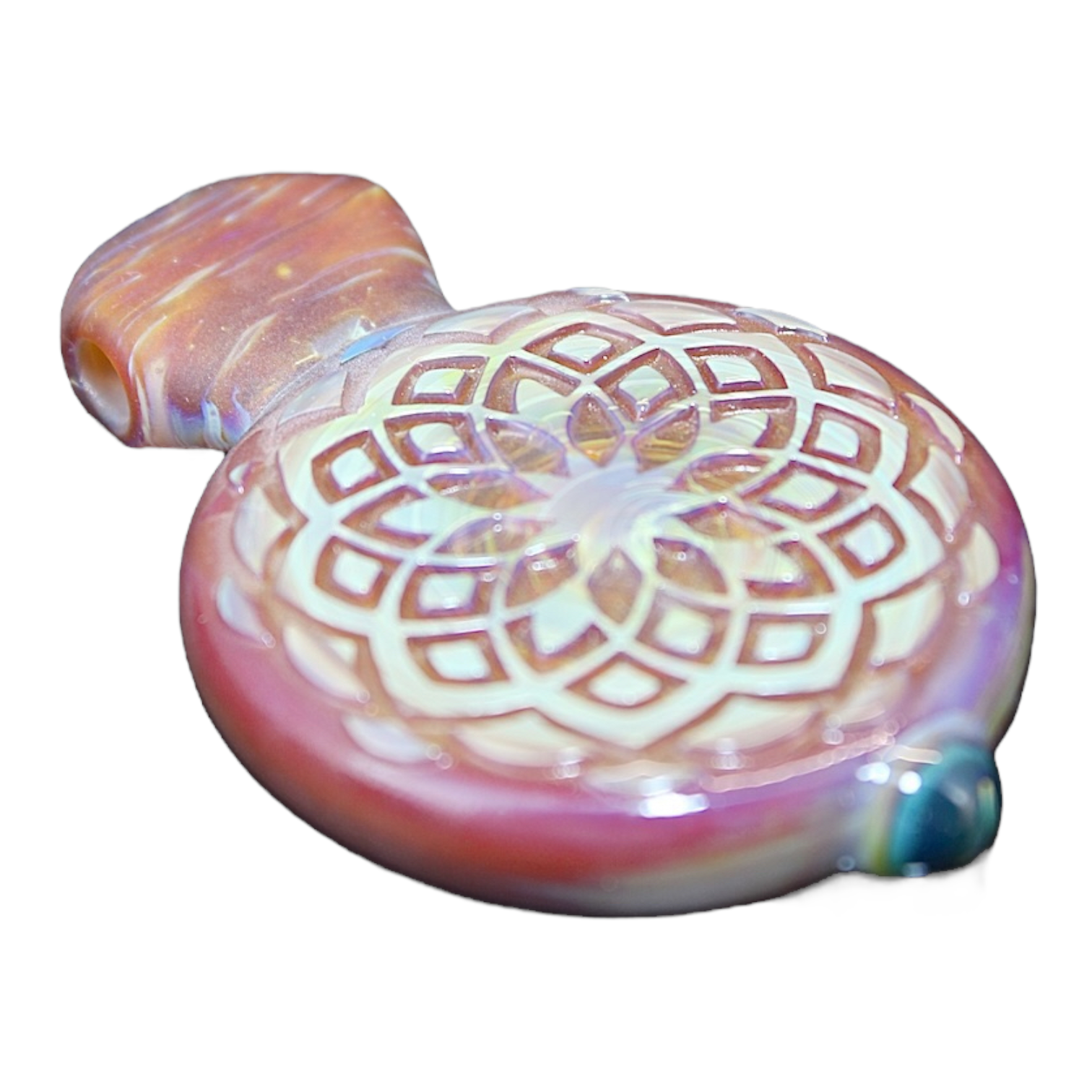 Deep Sandblasted Pendant Made By 503 Liberty Glass 