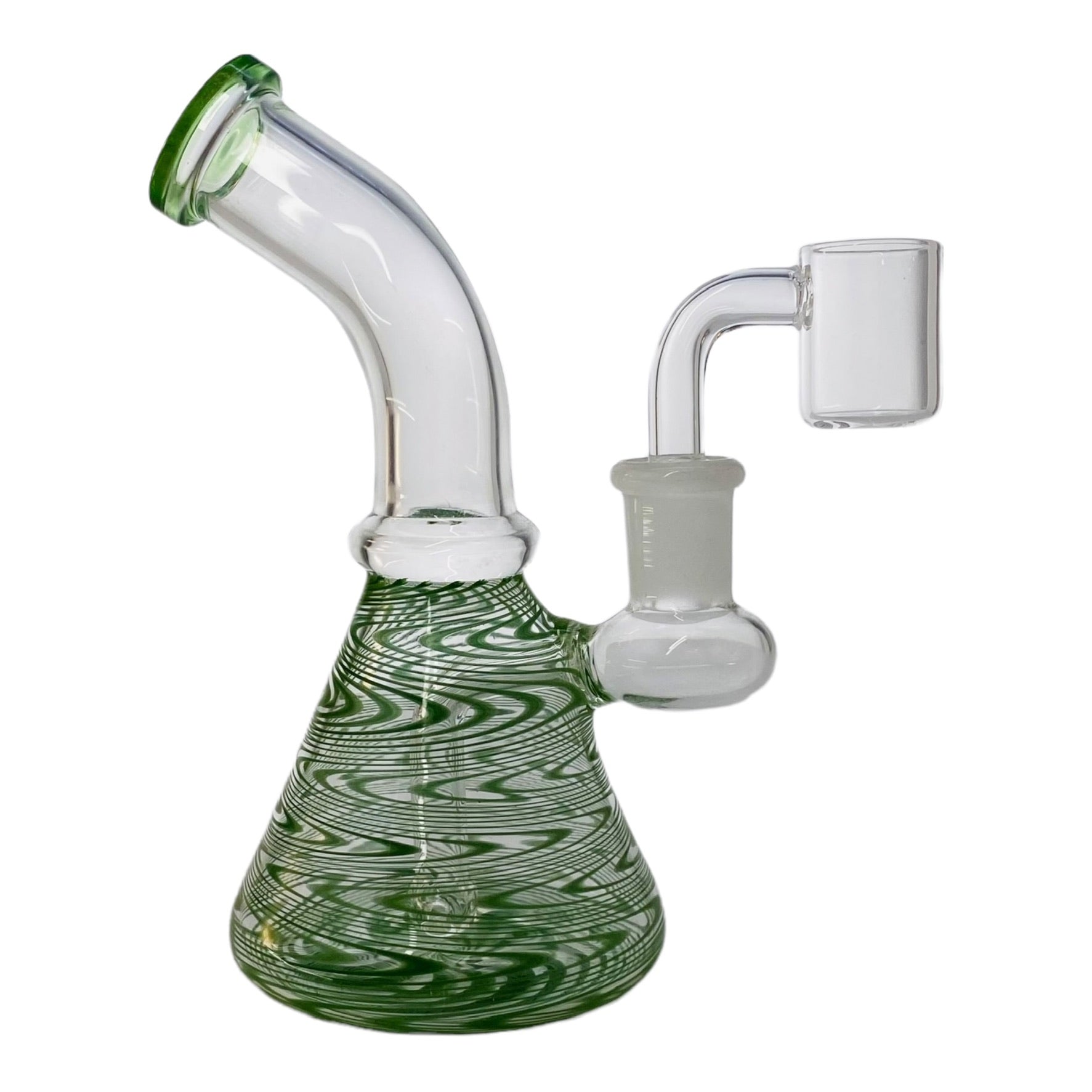 Small Dab Rig With Beaker Base And Green Wrap And Rake