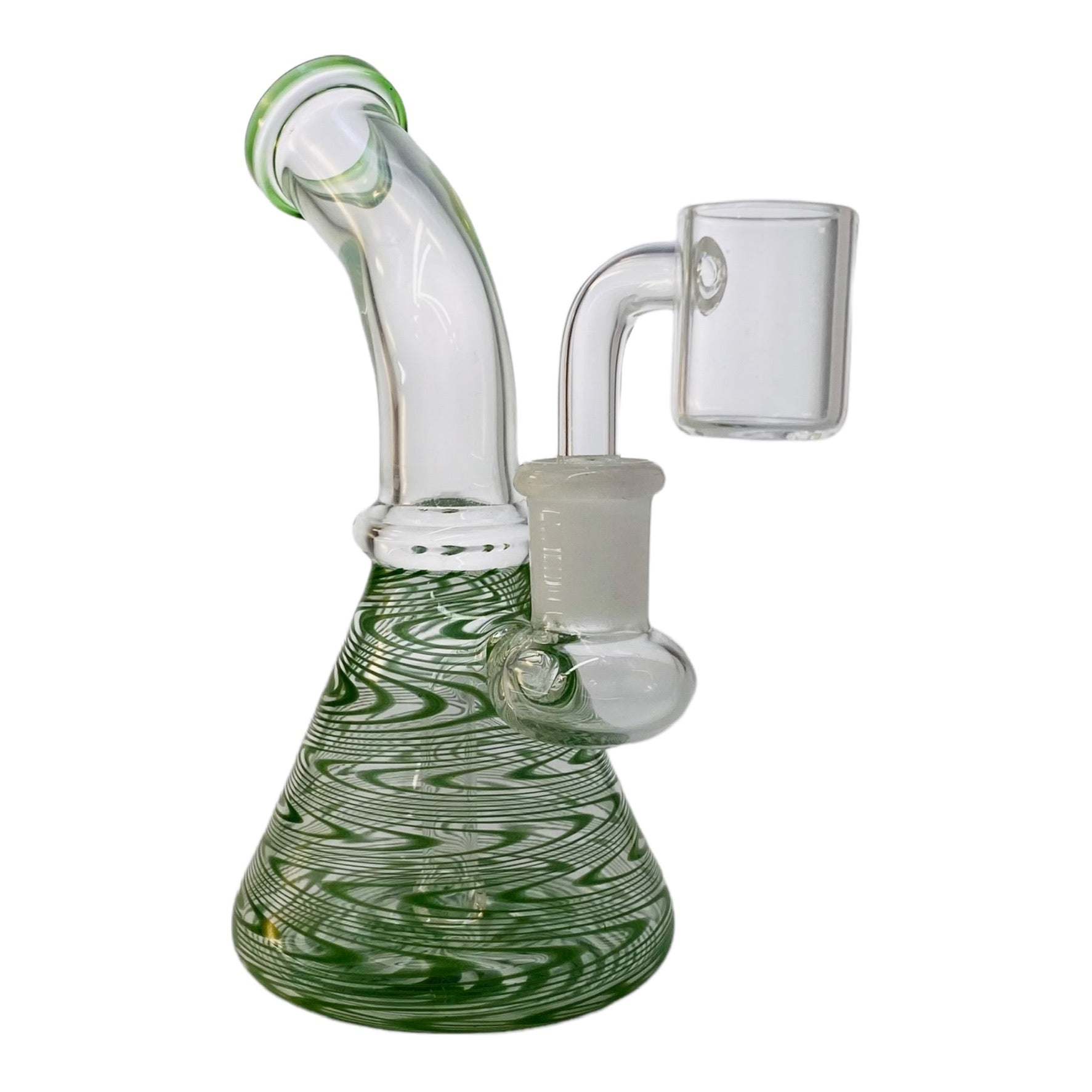 Small Dab Rig With Beaker Base And Green Wrap And Rake