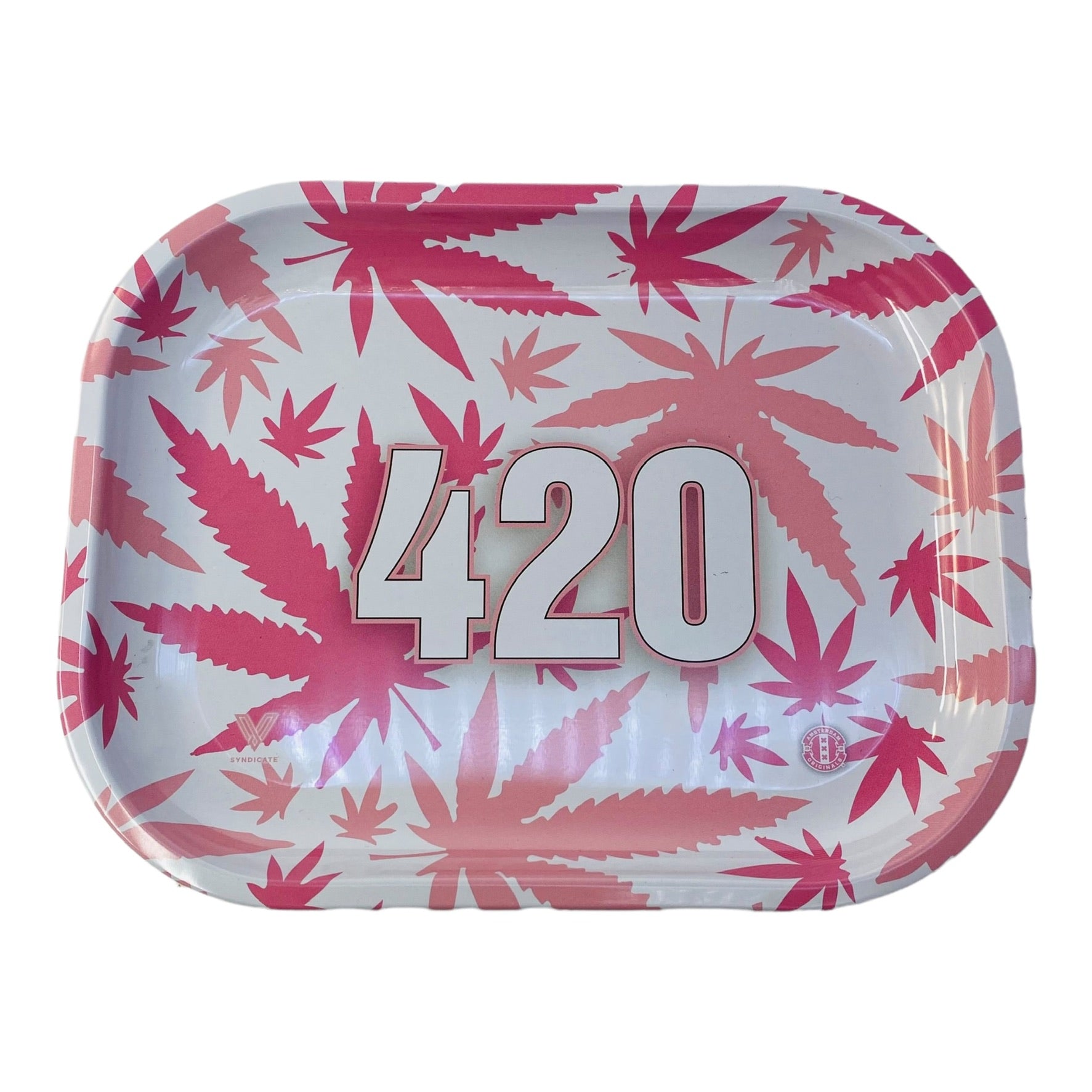 V Syndicate Metal Rolling Tray Small Pink 420