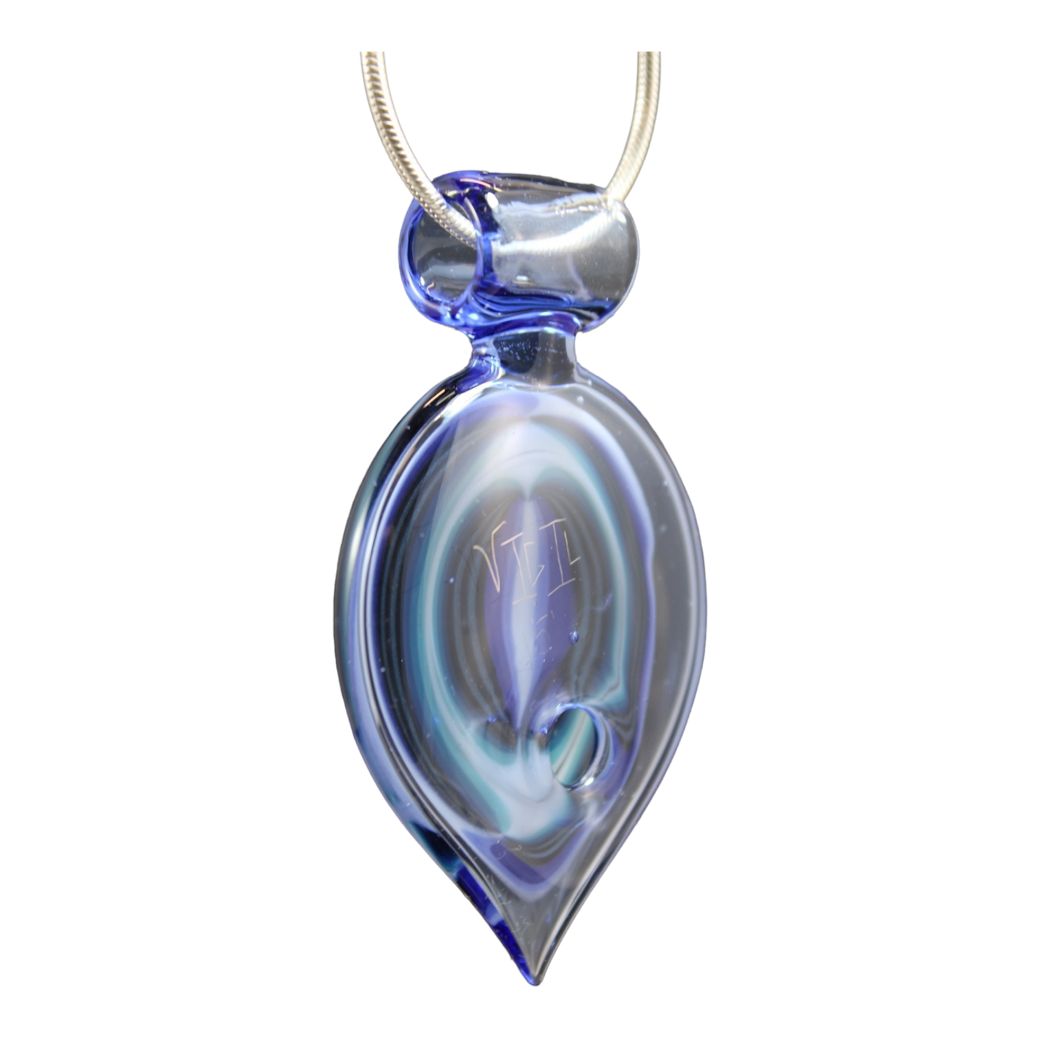 Aaron Vigil Glass - Blue Dream Linework Pendant