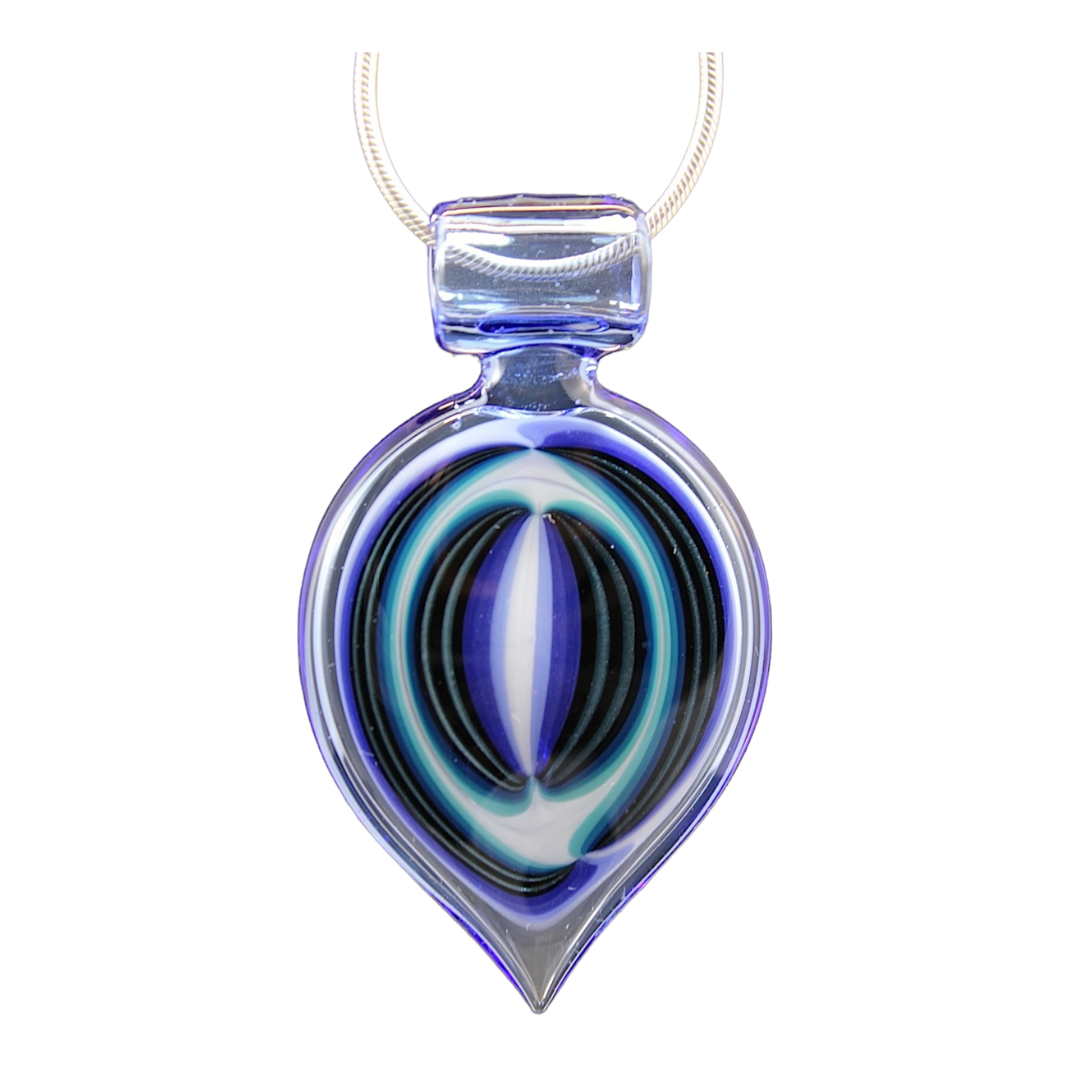 Aaron Vigil Glass - Blue Dream Linework Pendant