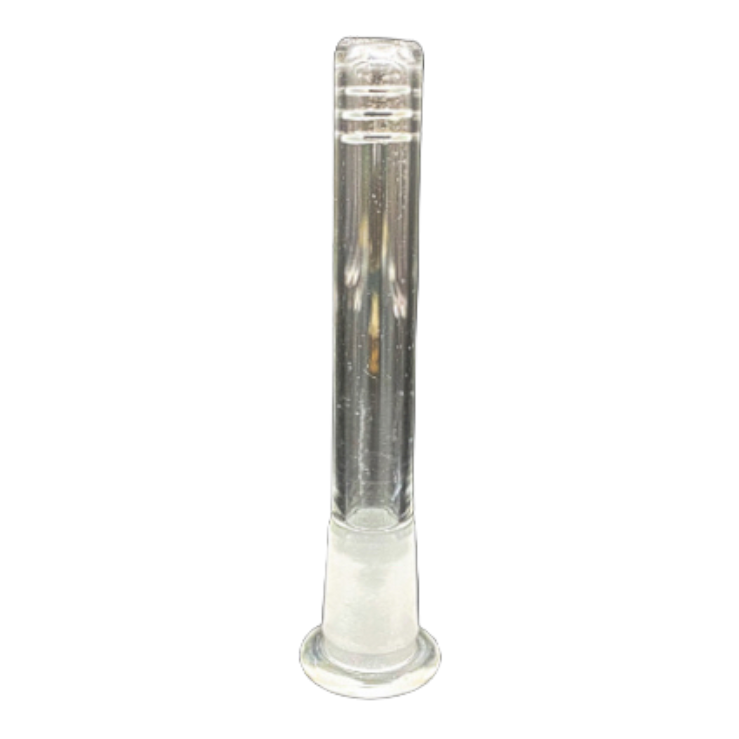 a large selection of downstems or downtubes for glass bongs available in clear, pink, green, black