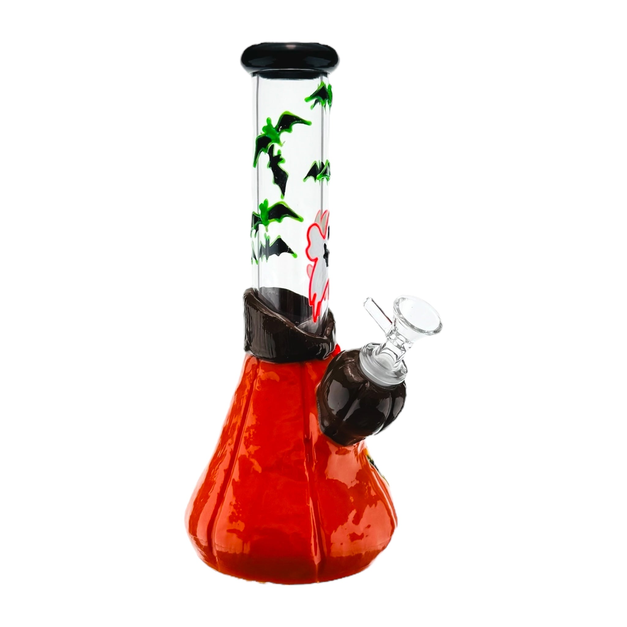 10InchPumpkinJack'o'LanternAndGhostGlassMonsterBong