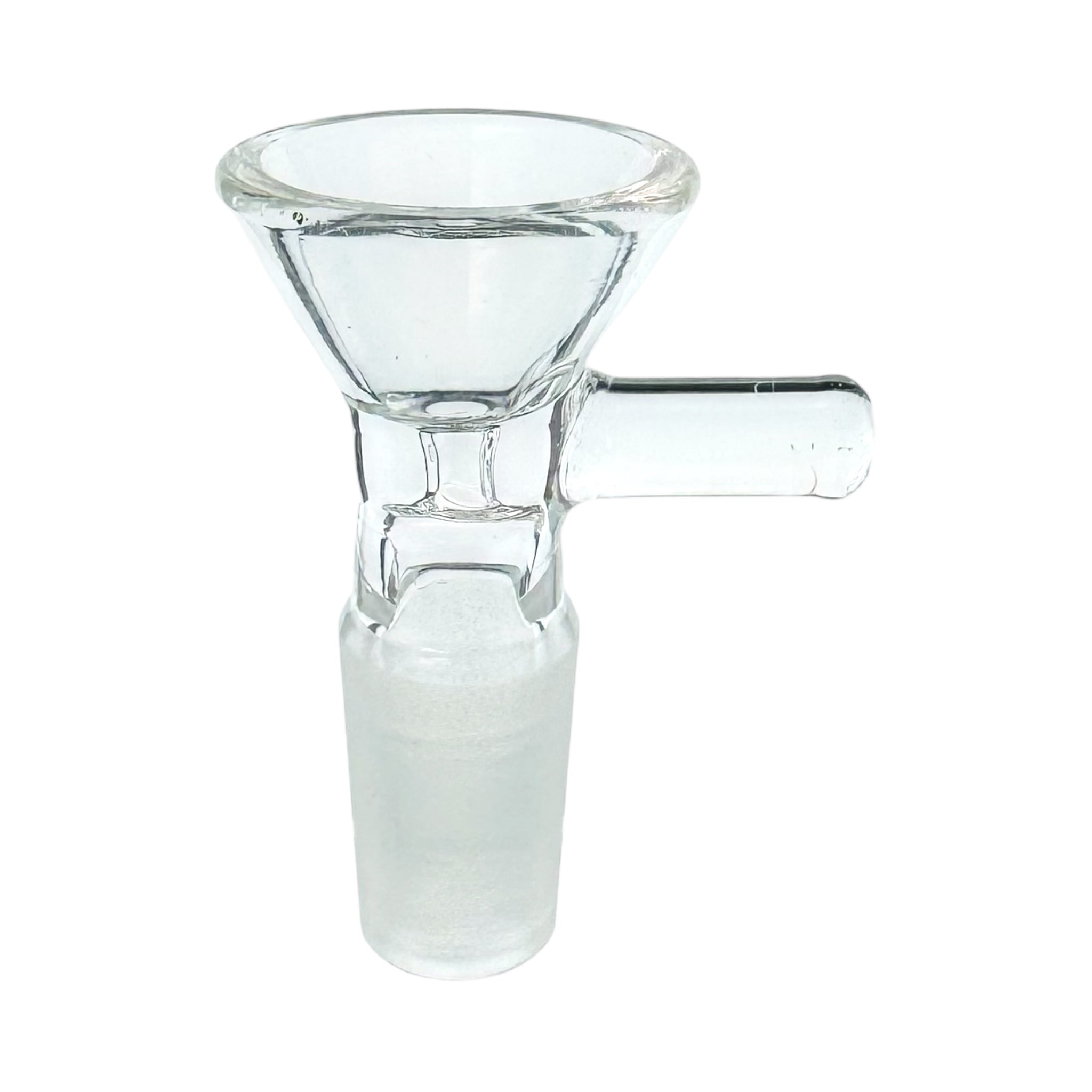 14mm bong Bowl slide - Clear Martini Bowl Piece With Handle on white back ground