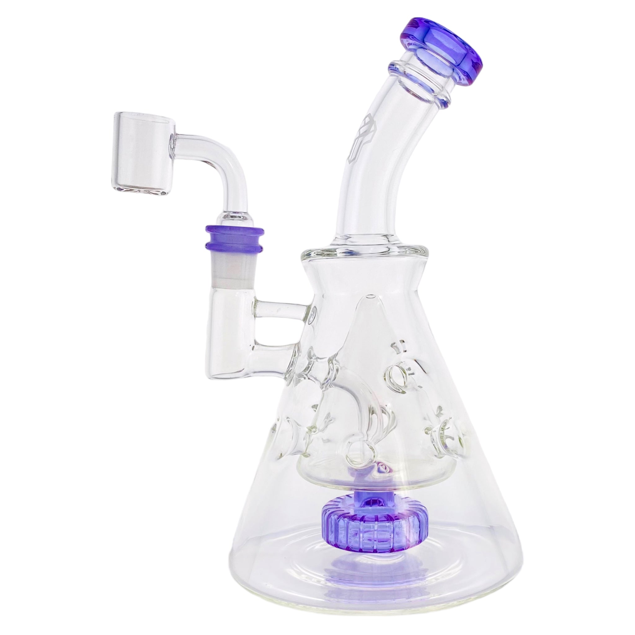 Deluxe Glass - Purple Fab Beaker Base Dab Rig With Banger Hanger 14mm Fitting