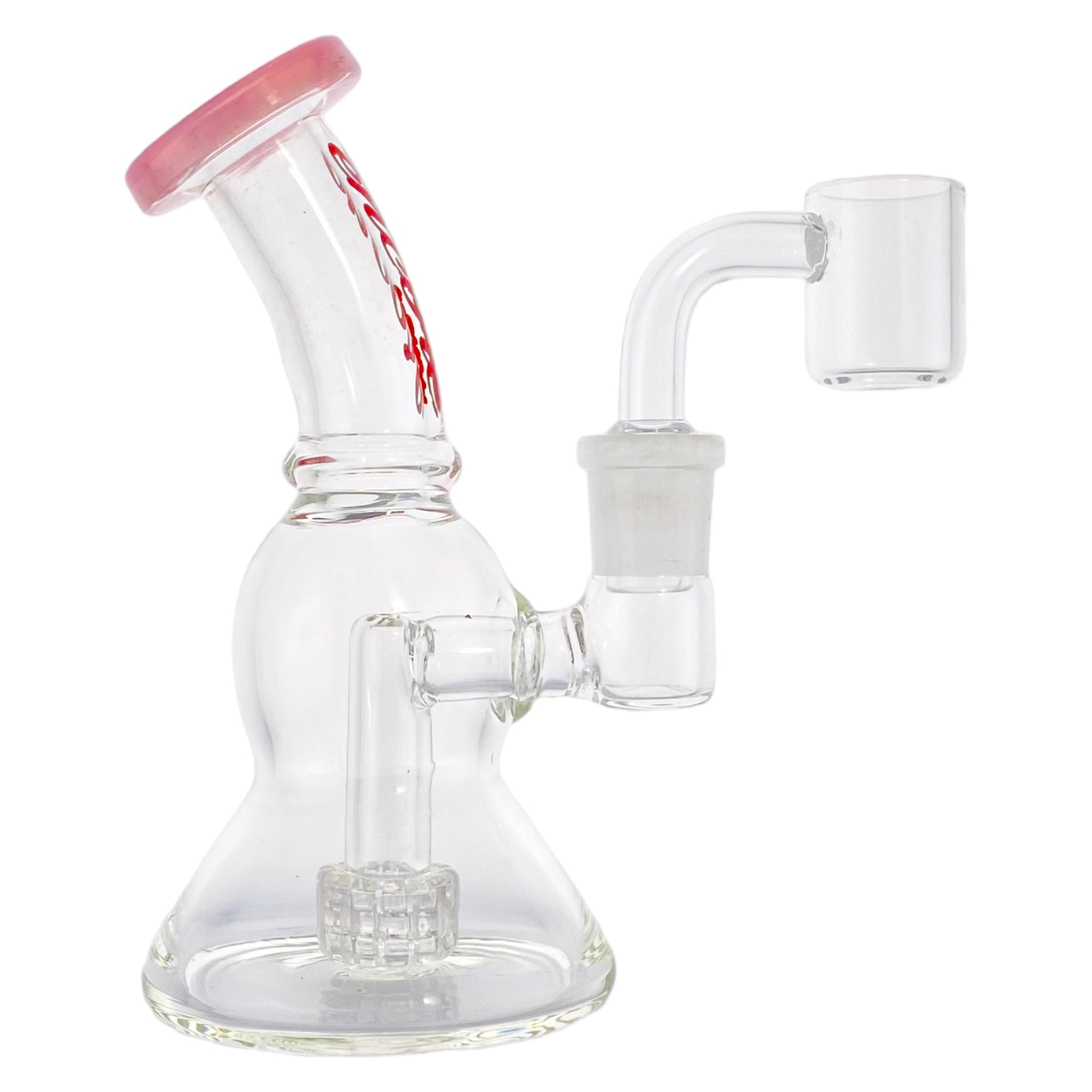 Encore Glass - Mini Dab Rig With Pink Color Lip