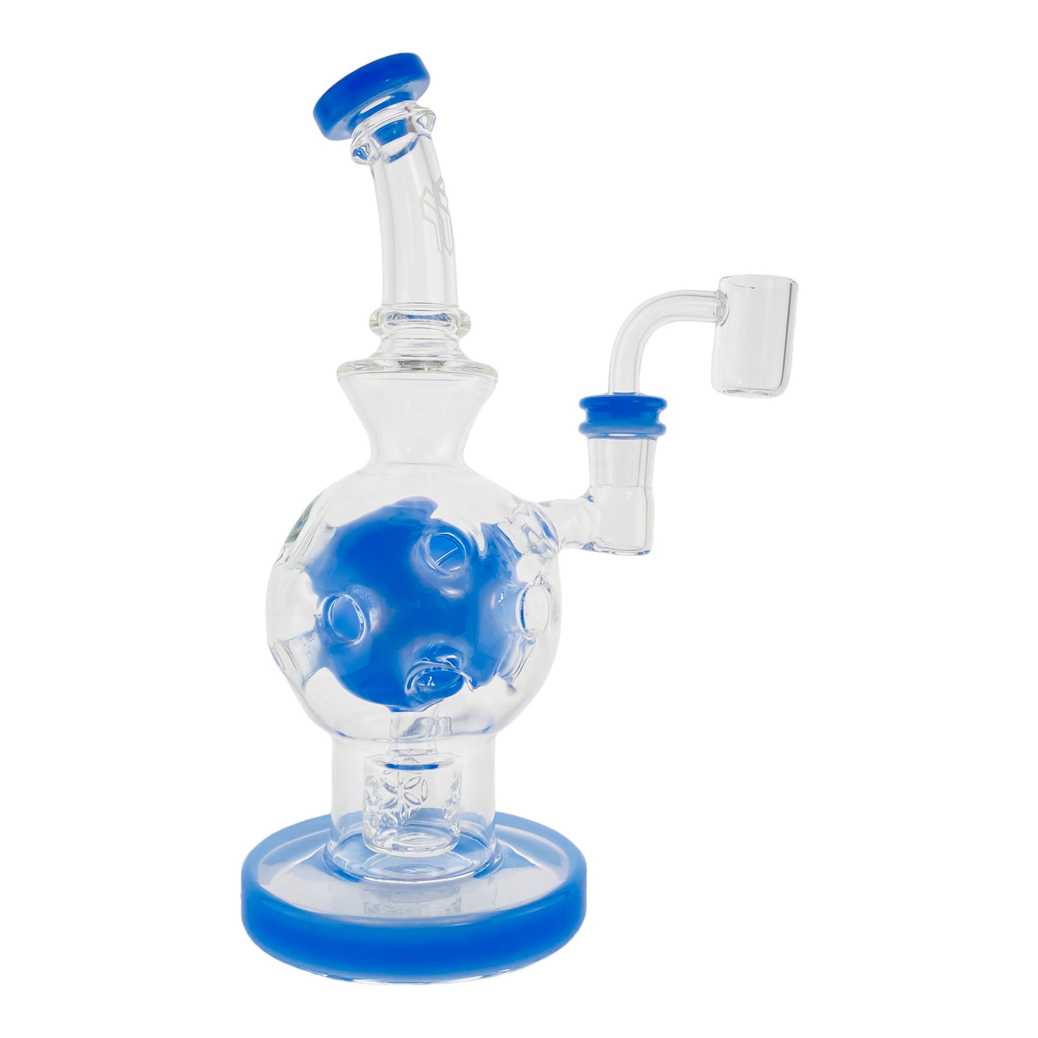 Deluxe Glass - Baby Blue Fab Egg Dab Rig With Seed Of Life Perc