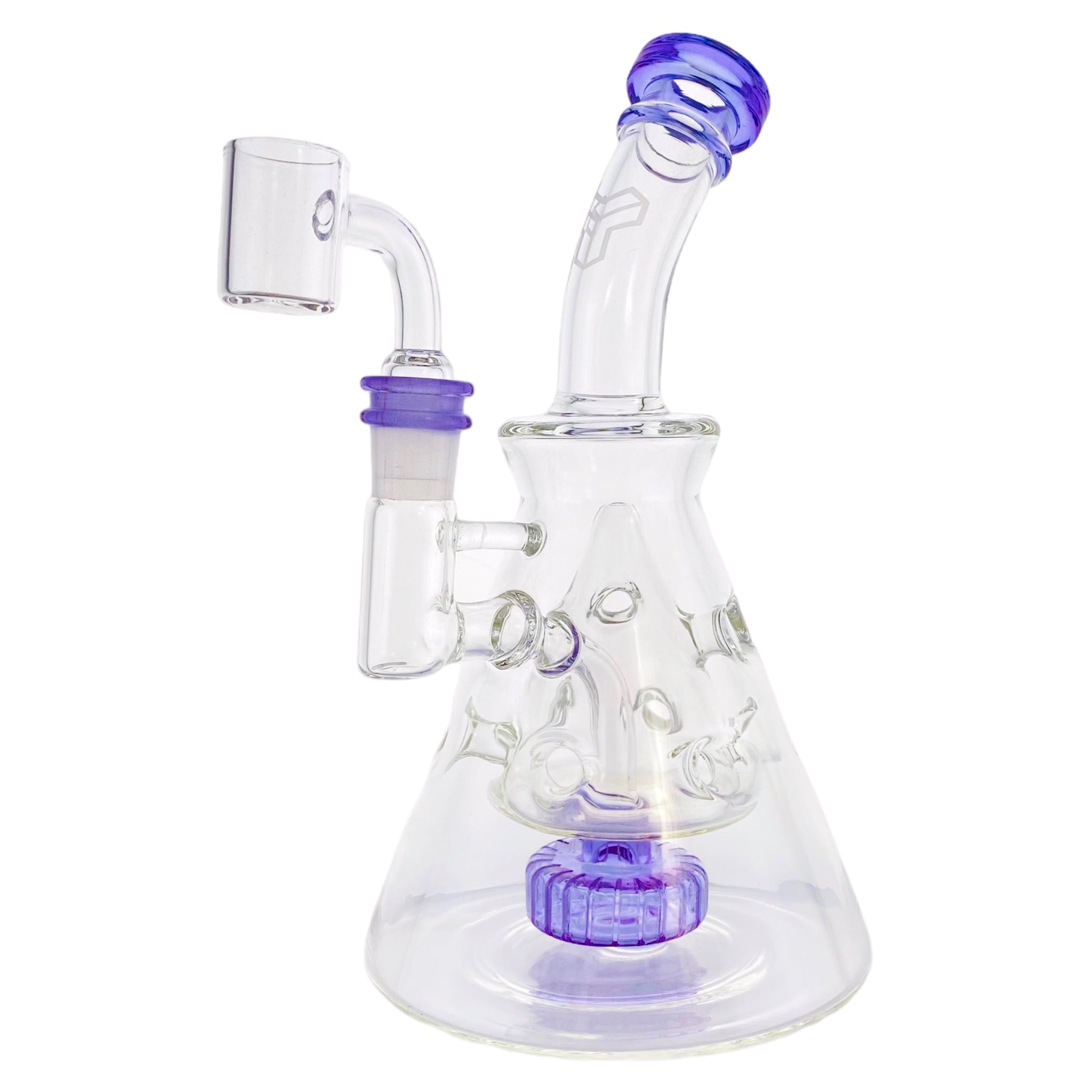 Deluxe Glass - Purple Fab Beaker Base Dab Rig With Banger Hanger 14mm Fitting