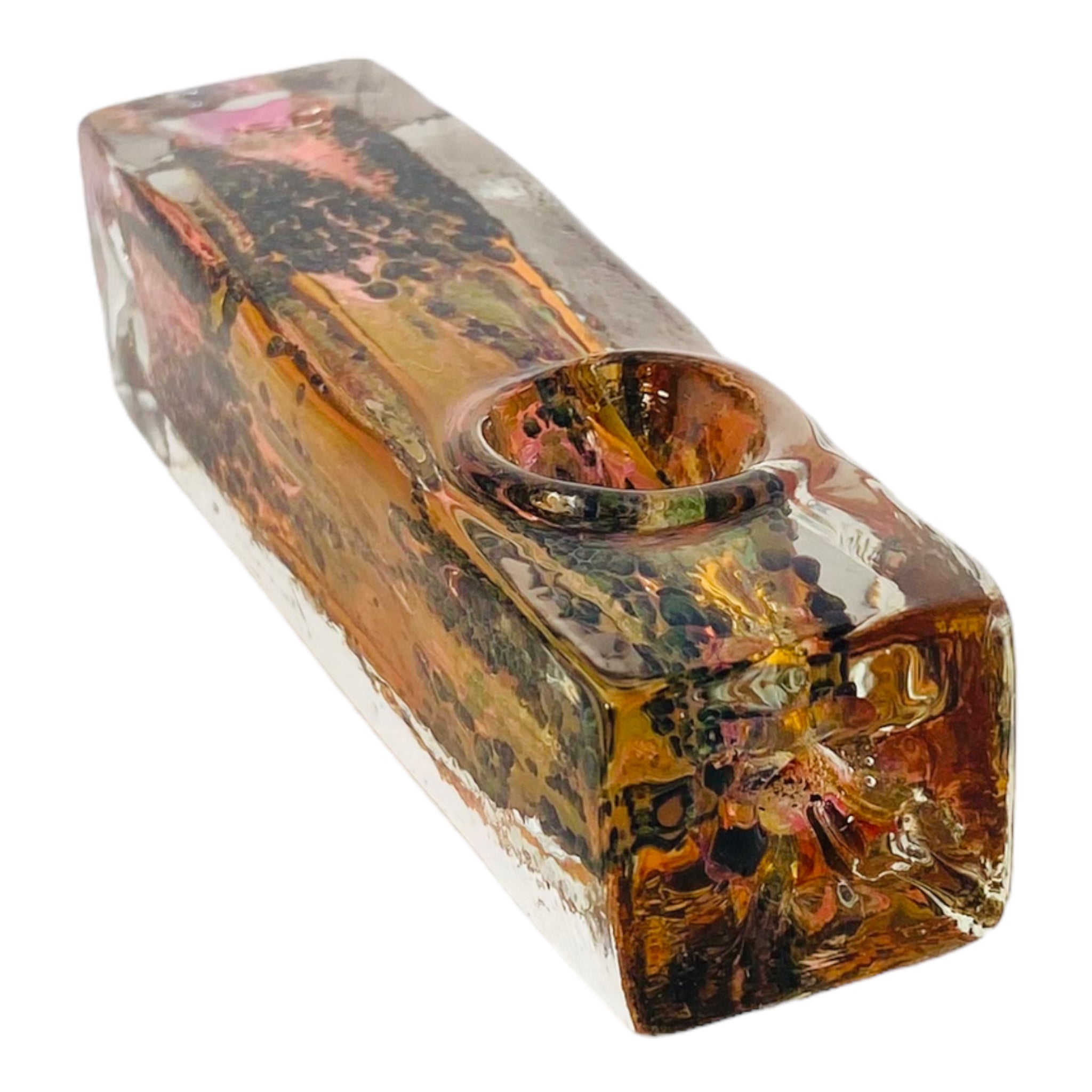 Inside Out Double Blown Rectangle Glass Hand Pipe