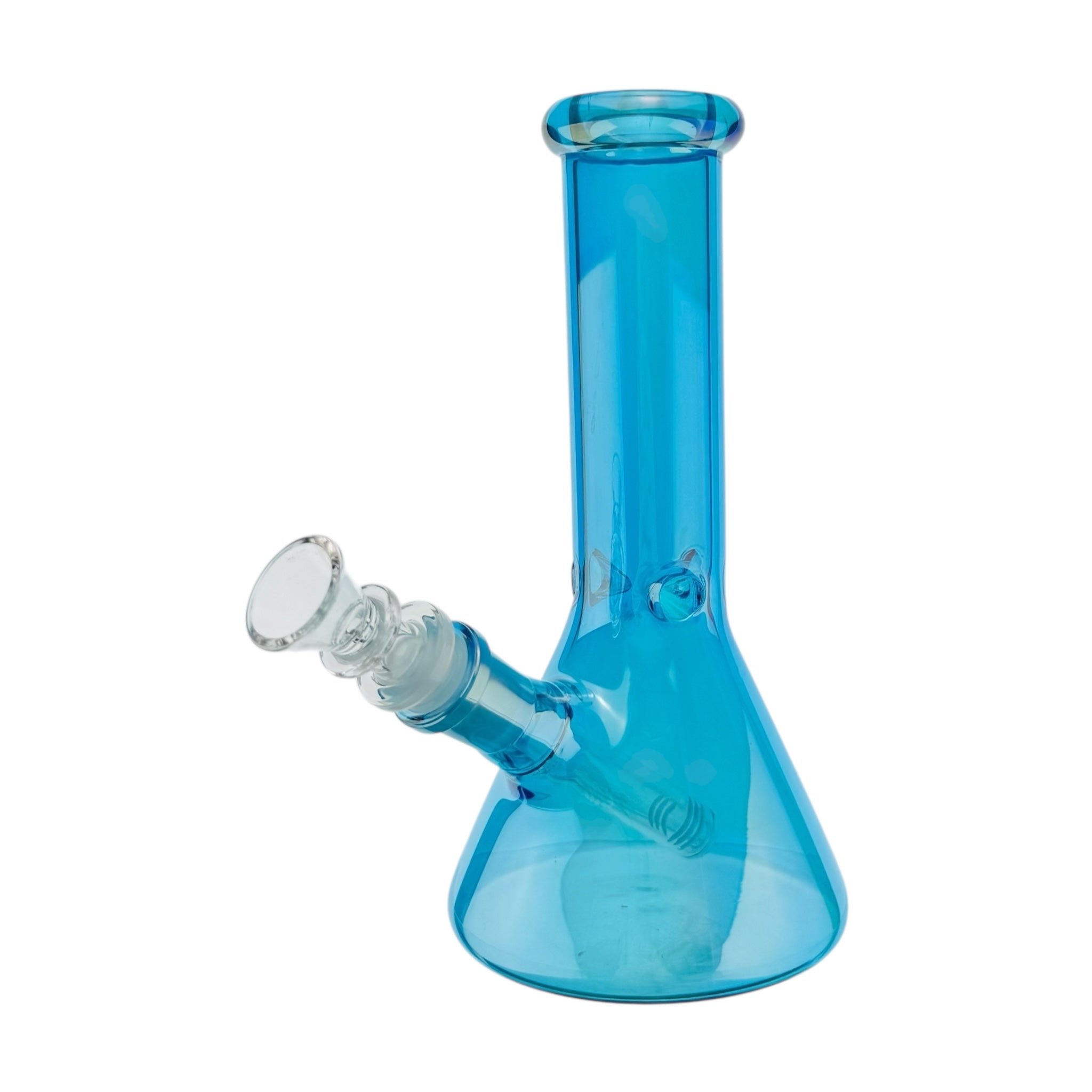 small Blue glass beaker on a white background