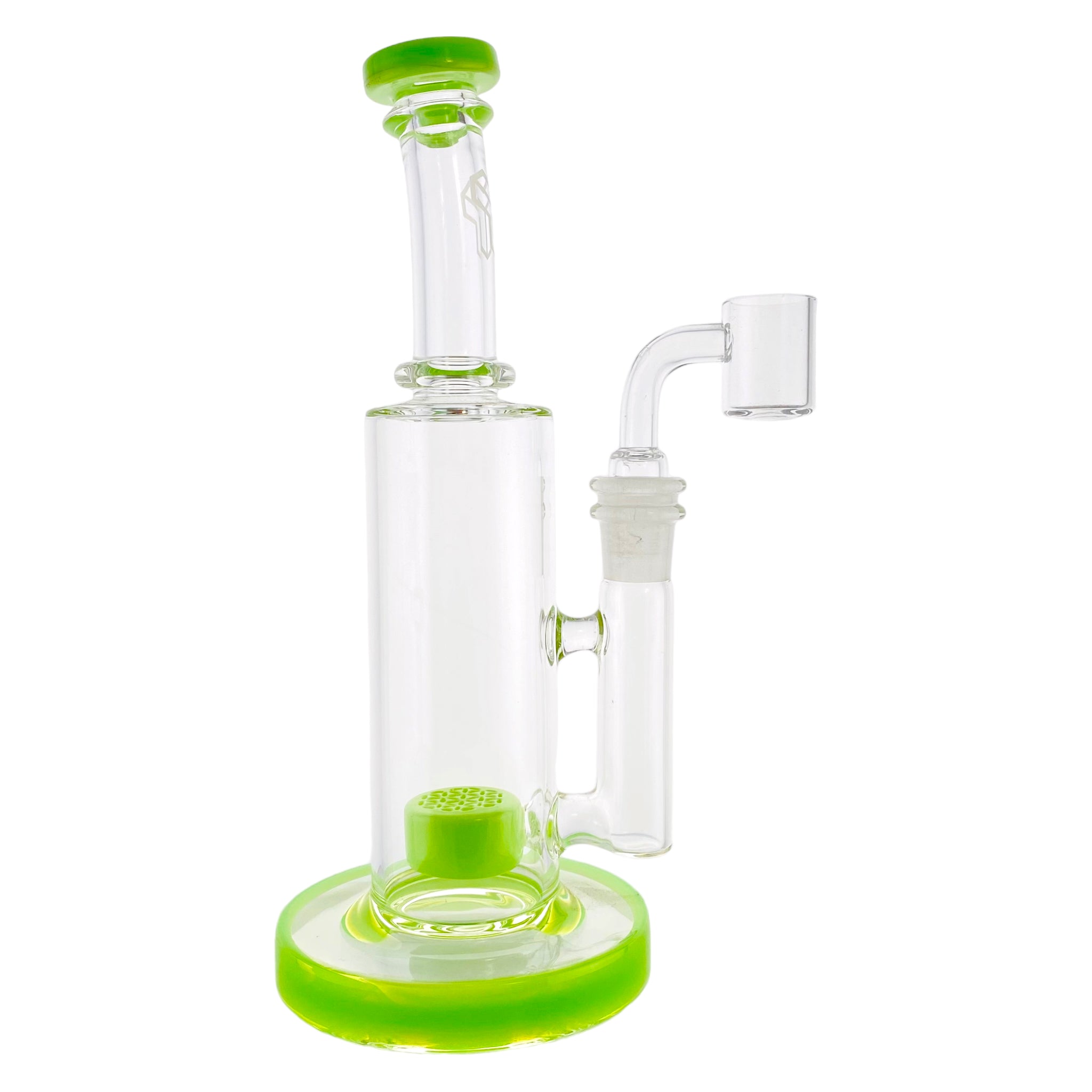 Deluxe Glass - Slyme Green Dab Rig With Seed of Life Perc