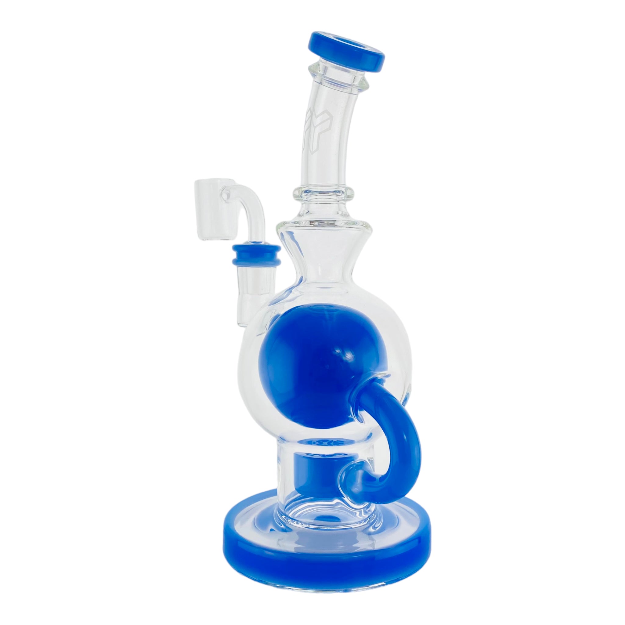 Deluxe Glass - Baby Blue Ball Rig Dab Rig With Seed Of Life Percolator
