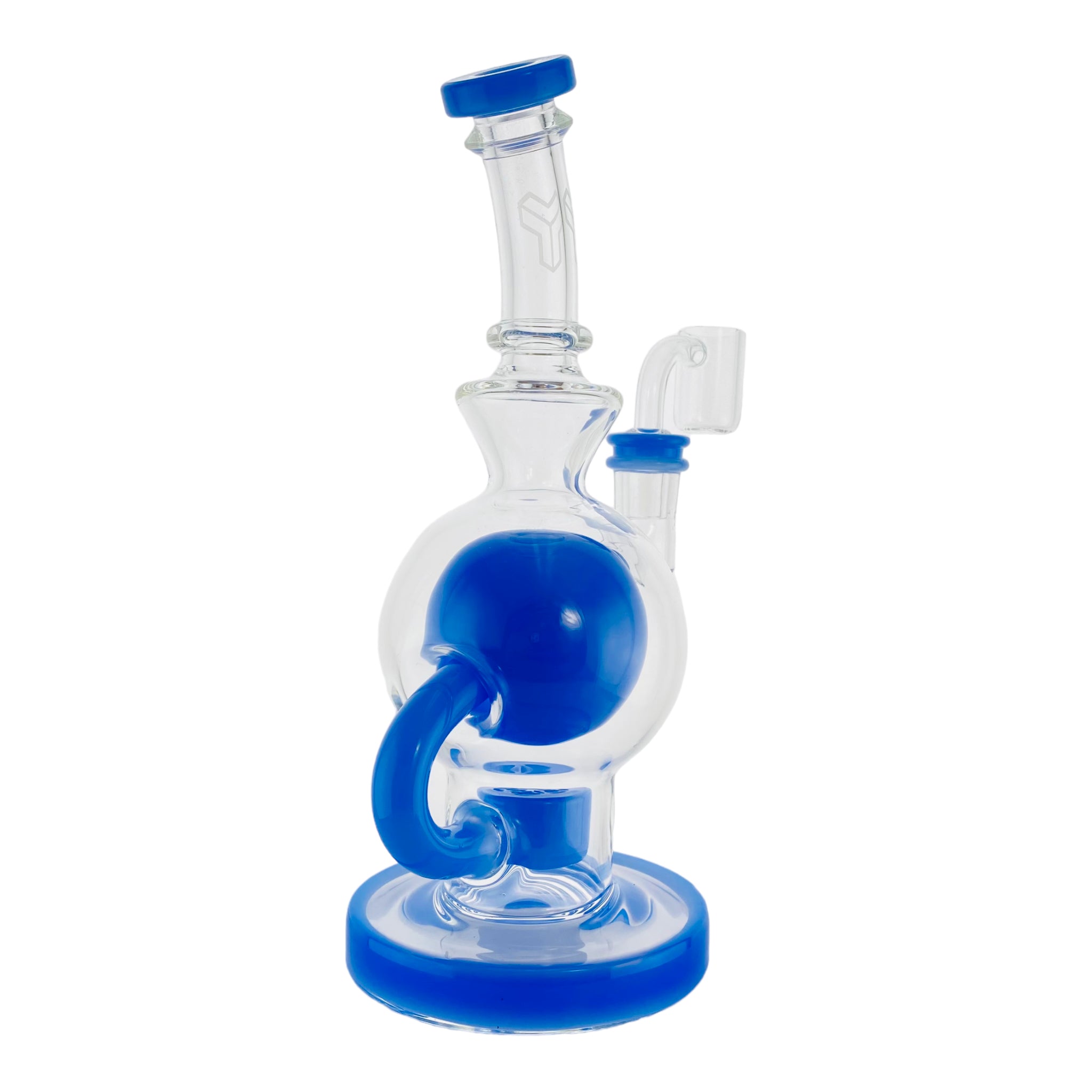 Deluxe Glass - Baby Blue Ball Rig Dab Rig With Seed Of Life Percolator