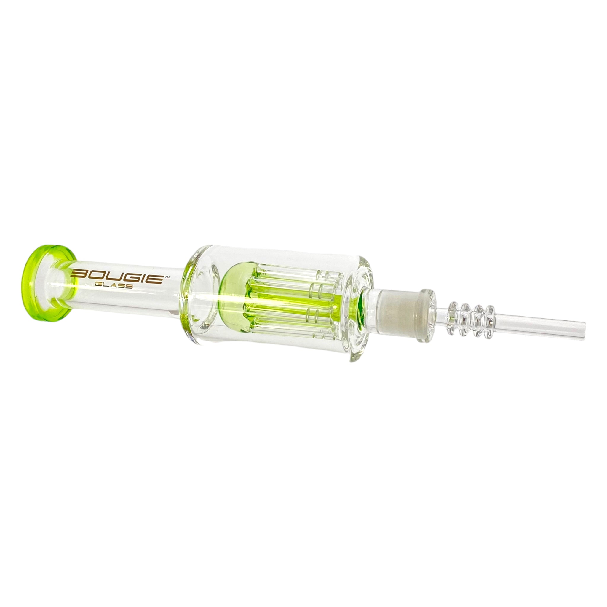 american made Bougie Glass - Green Nectar Collector With 8 Arm Tree Perc