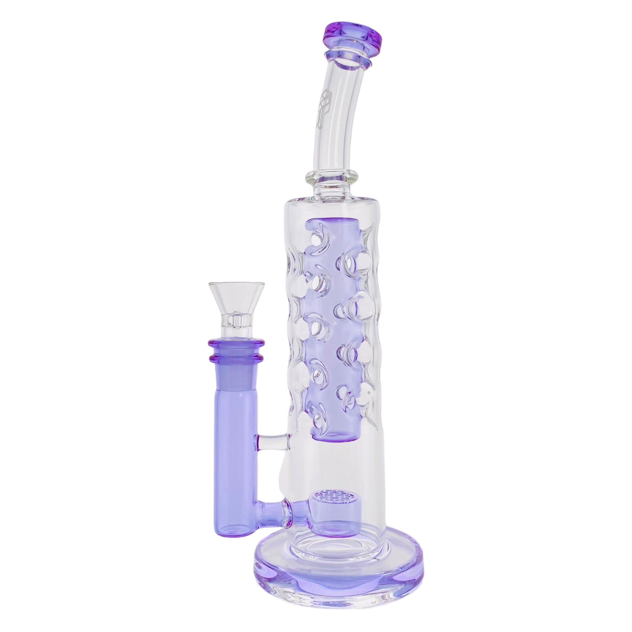 Deluxe Glass - CFL Reactive Large Straight Fab Bong Dab Rig With Seed Of Life Perc