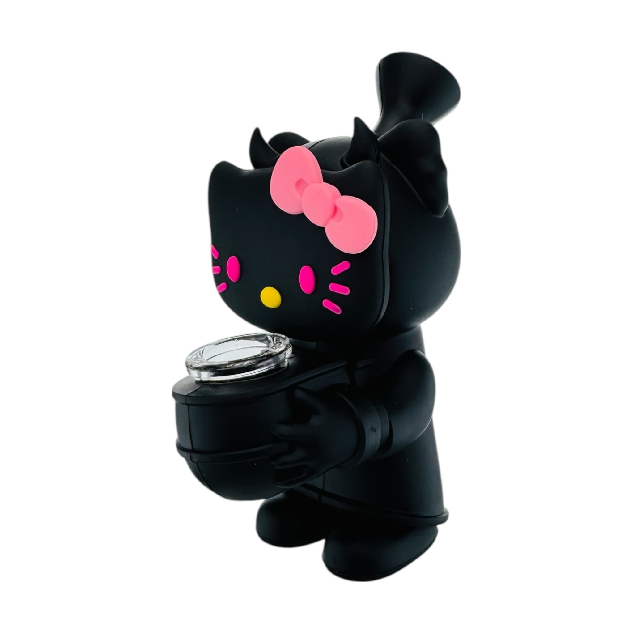Devil Kitty Silicone Rubber water pipe Black on a white background