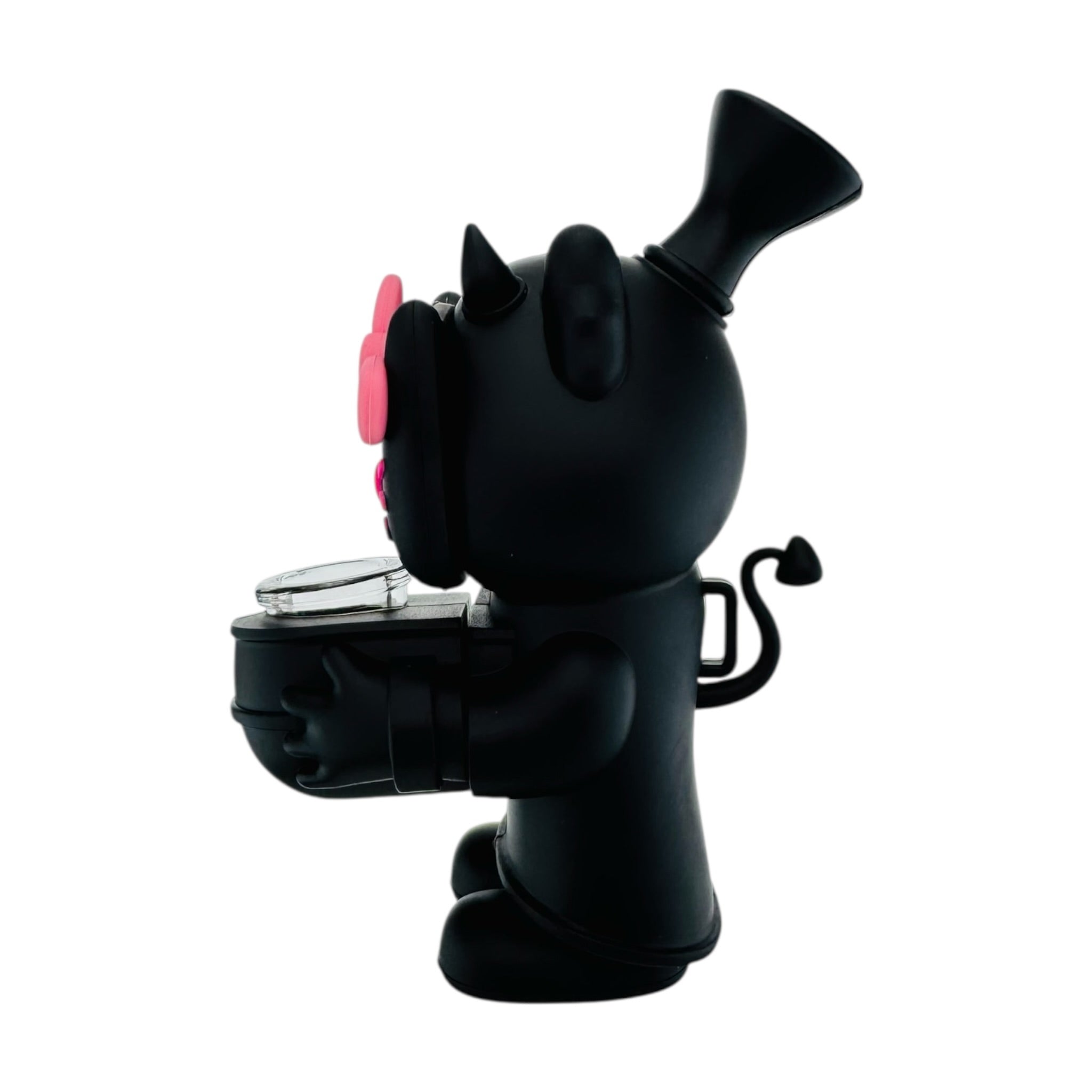 Devil Kitty Silicone Rubber water pipe Black on a white background
