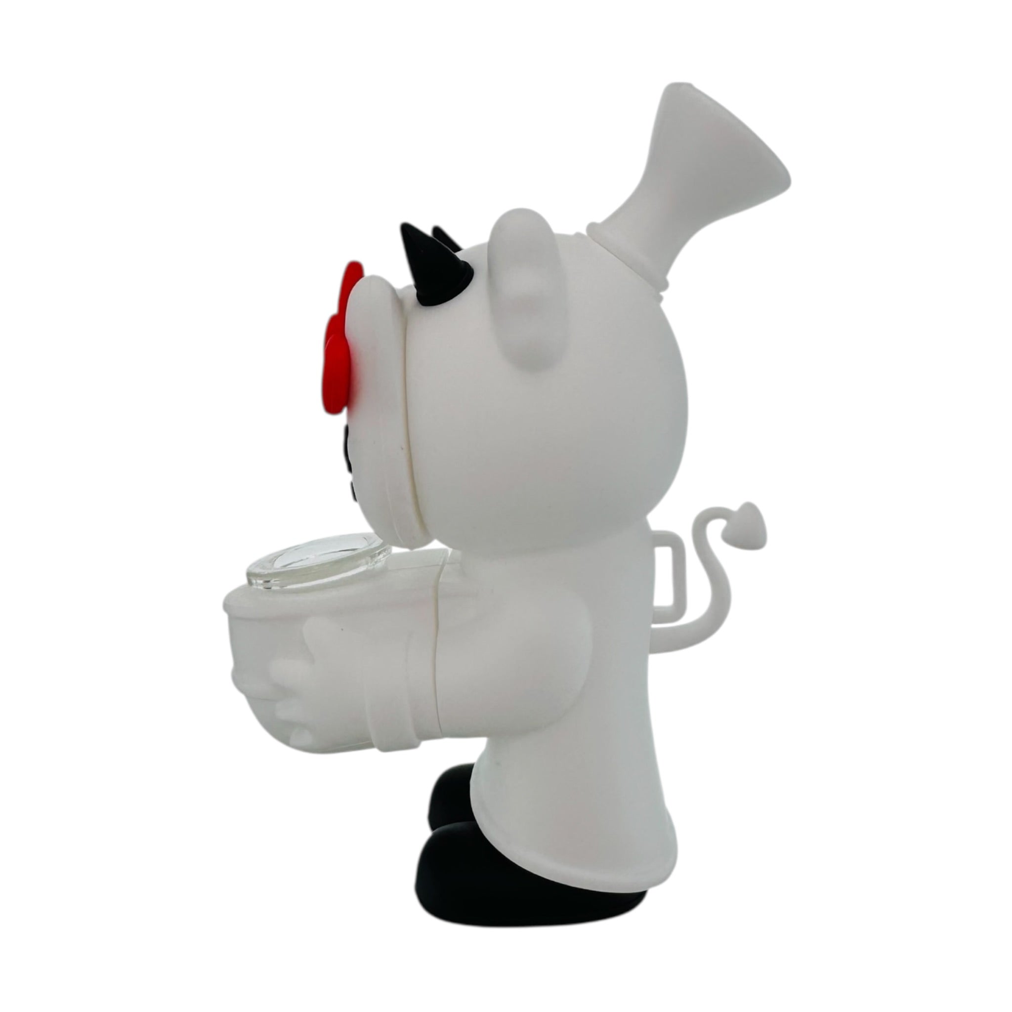 Devil Kitty Silicone Rubber Bong White on a white background