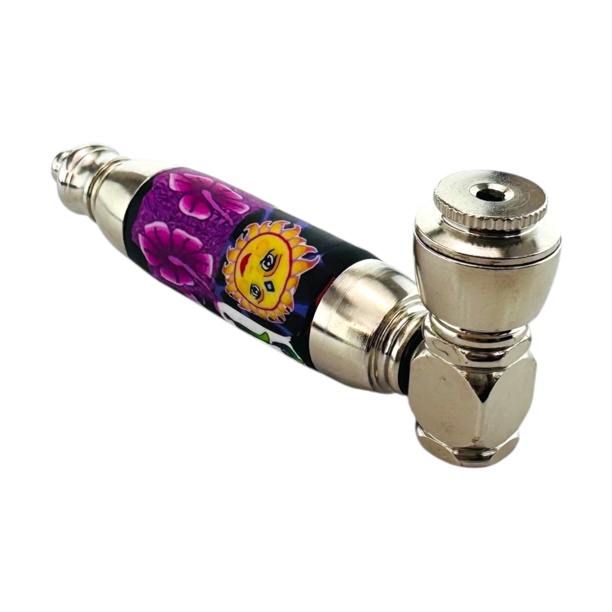 Large Chamber Metal Smoking Pipe With Random Combined Designs