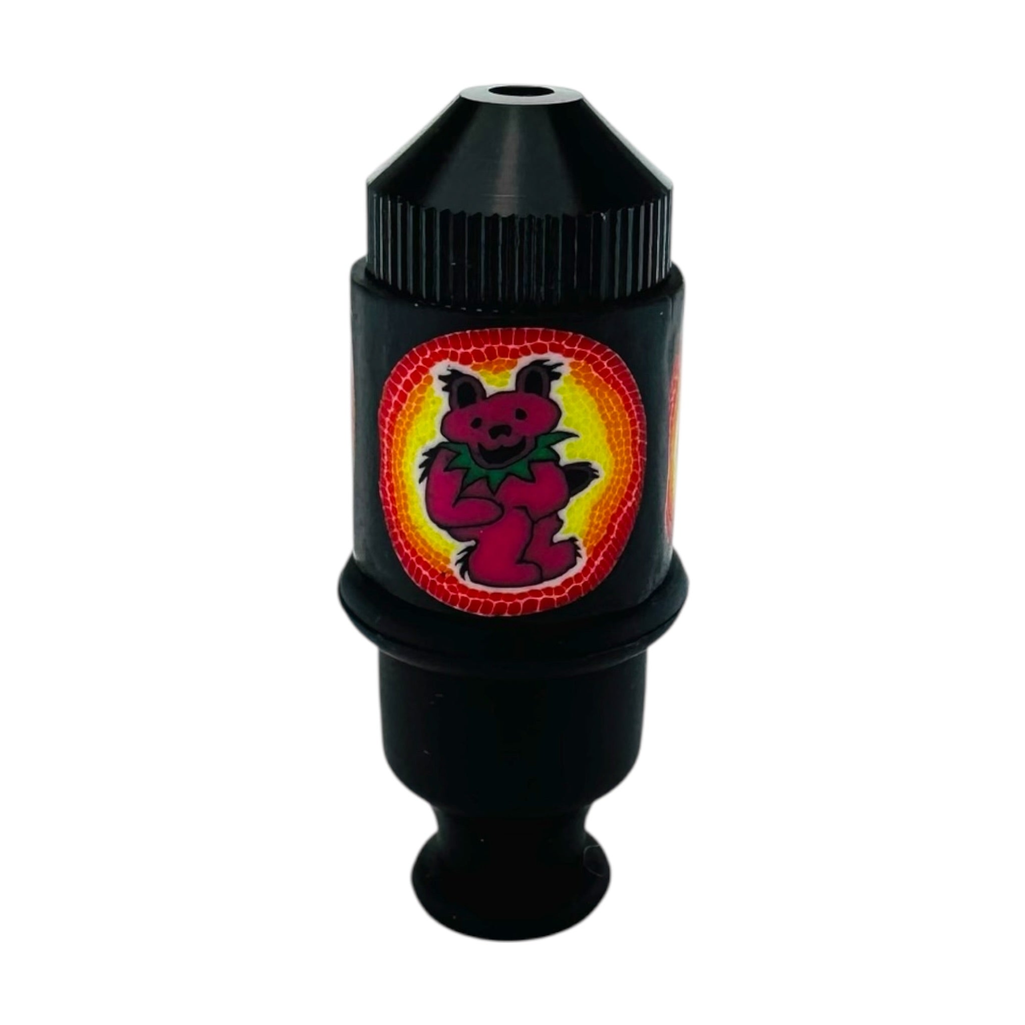 Sneak-A-Toke metal weed pipe With Dancing Bear Femo Clay on white back ground 