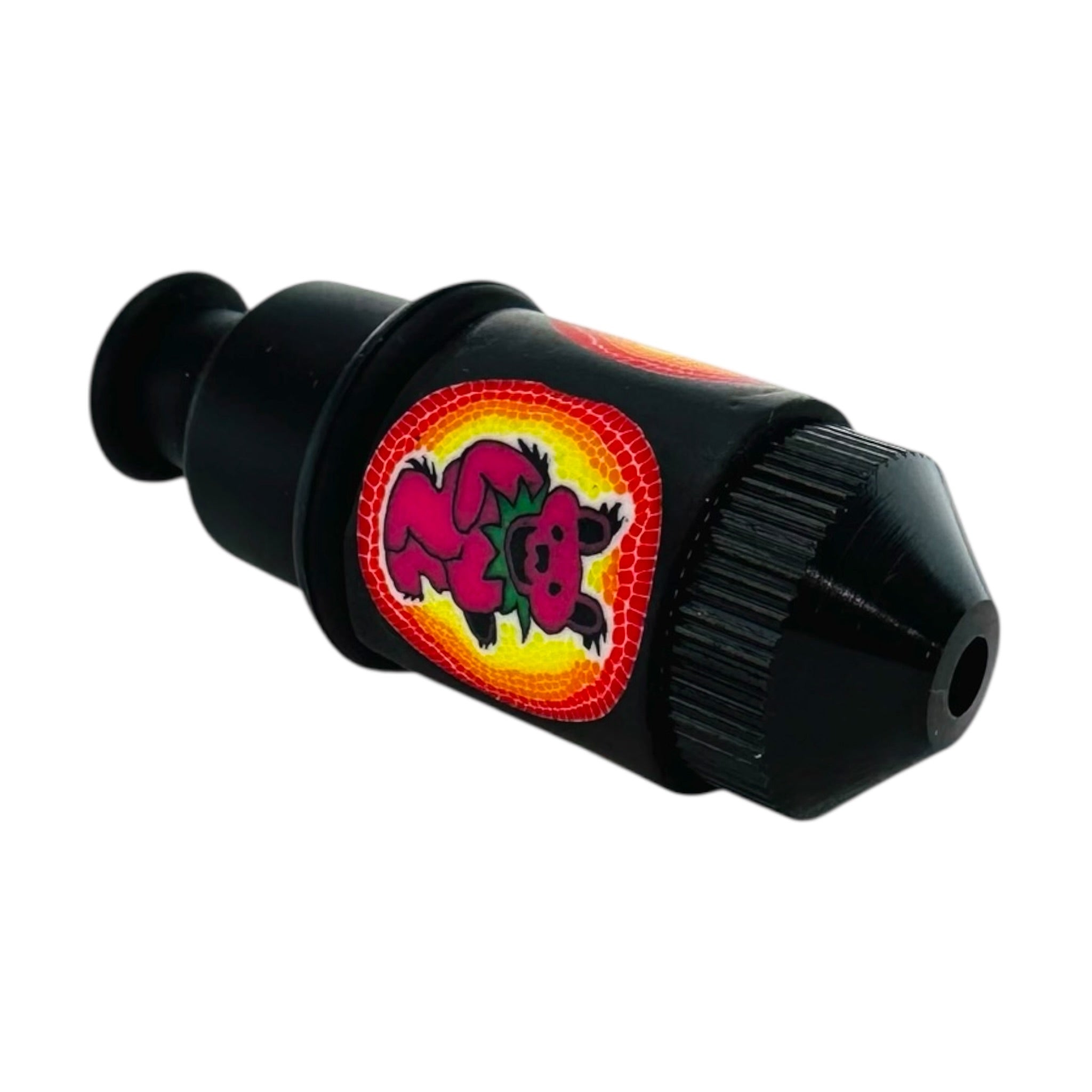 Sneak-A-Toke metal weed pipe With Dancing Bear Femo Clay on white back ground 