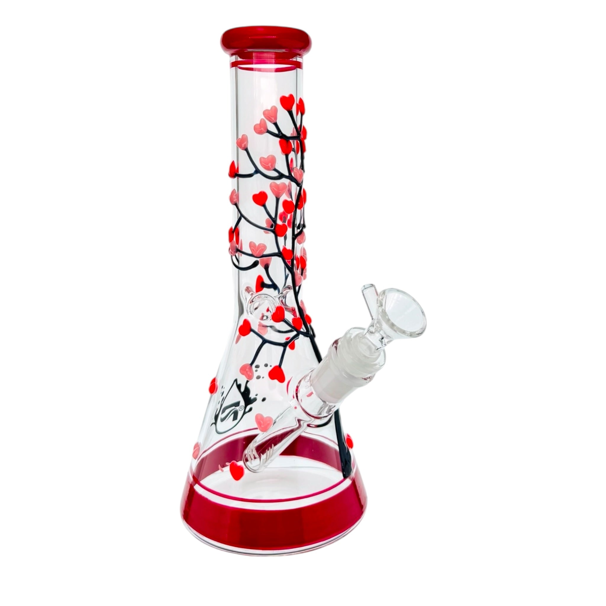 Pulsar Glass Heart Blossom Beaker Bong 10 Inches