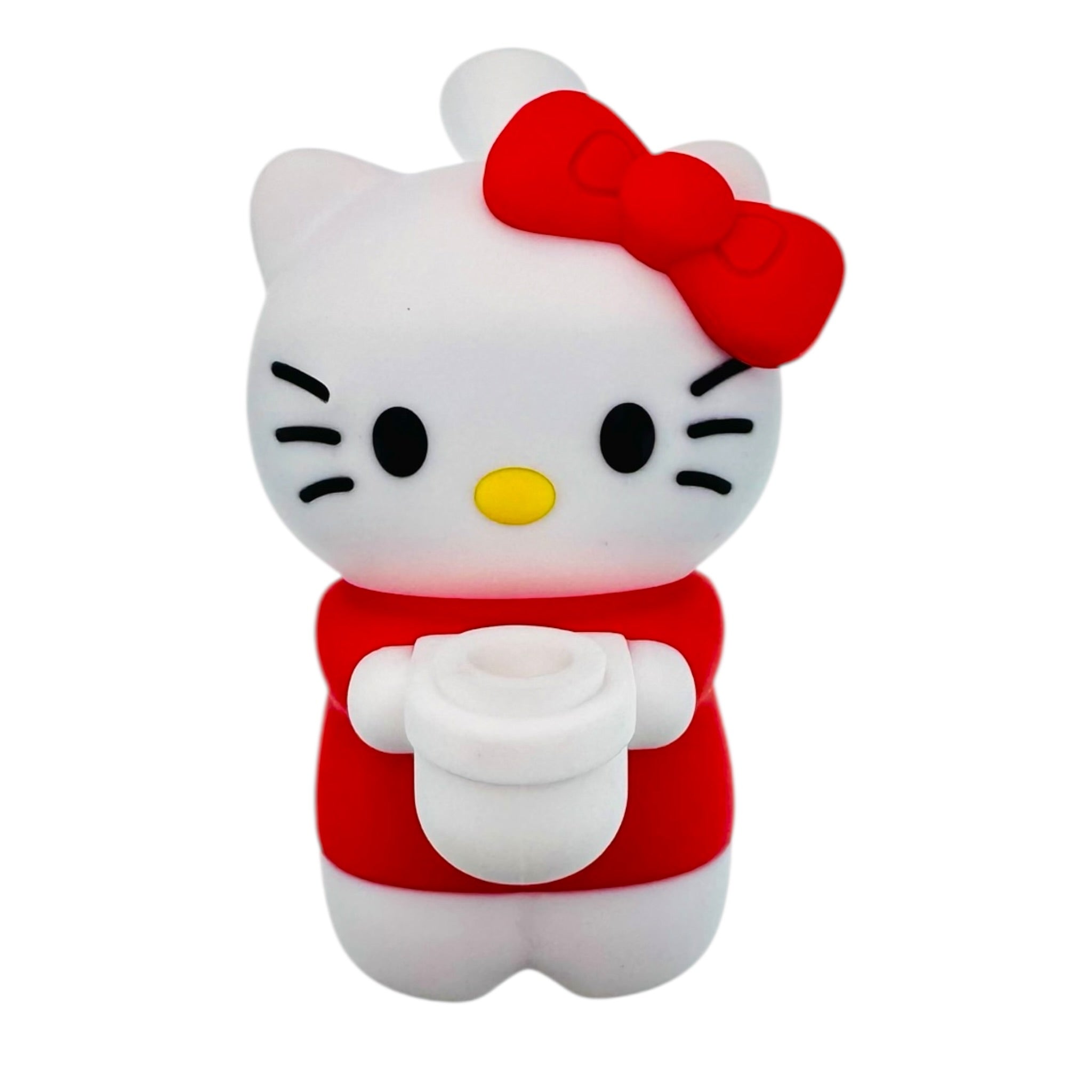 Red And White Kitty Silicone Rubber Bong