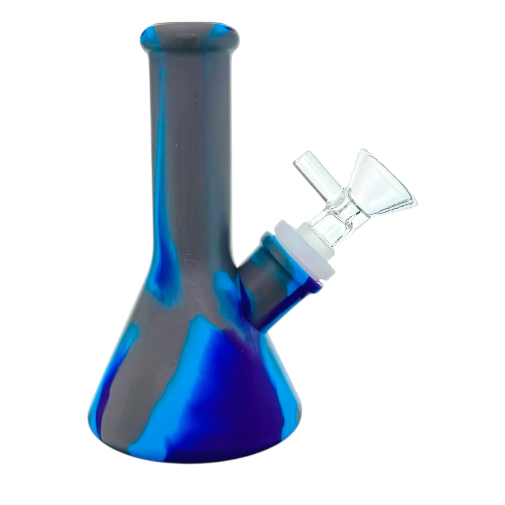 5 Inch Mini Silicone Beaker Bong Blue And Gray