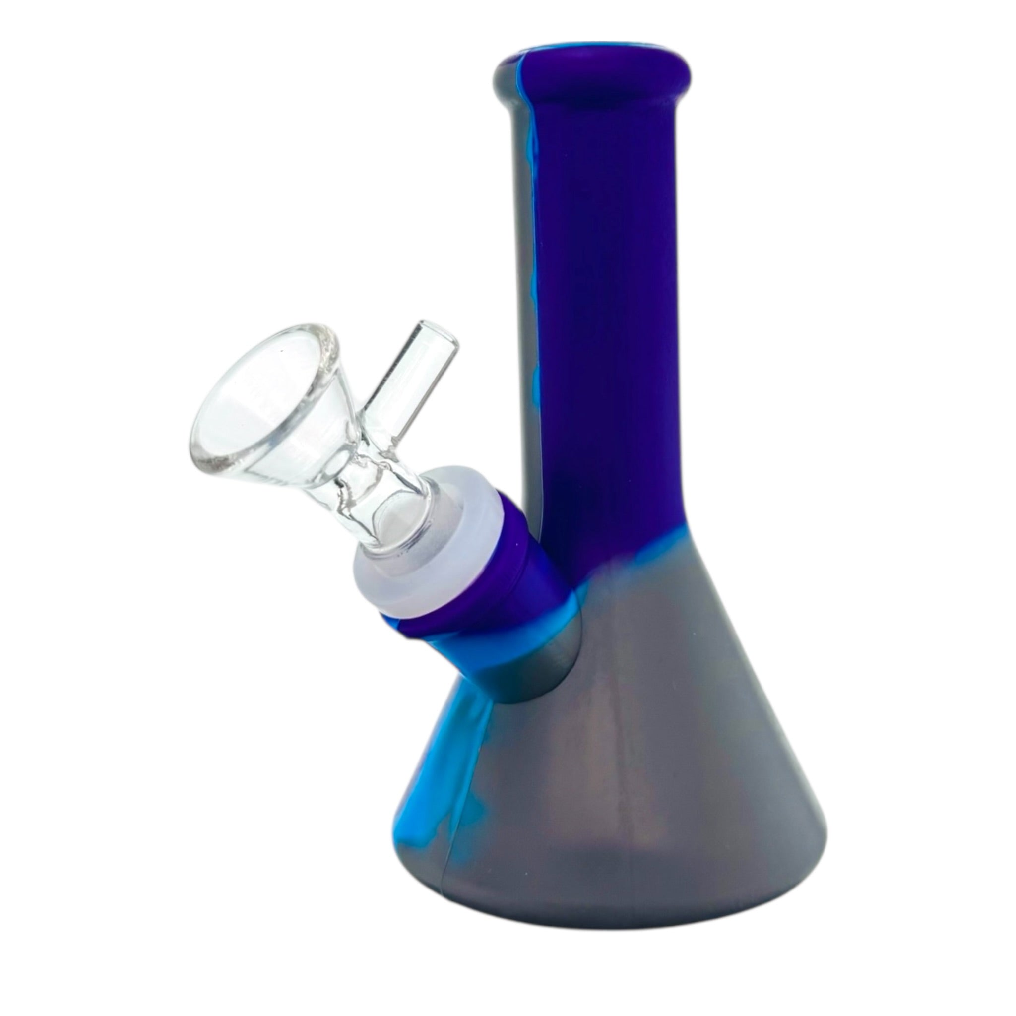 5 Inch Mini Silicone Beaker Bong Blue And Gray